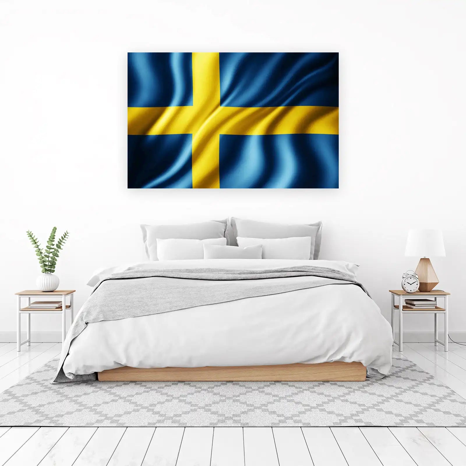 Waving Sweden Flag Wall Art
