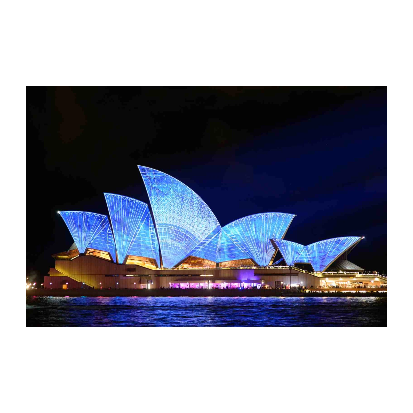 Sydney Opera House Blue Light Wall Art