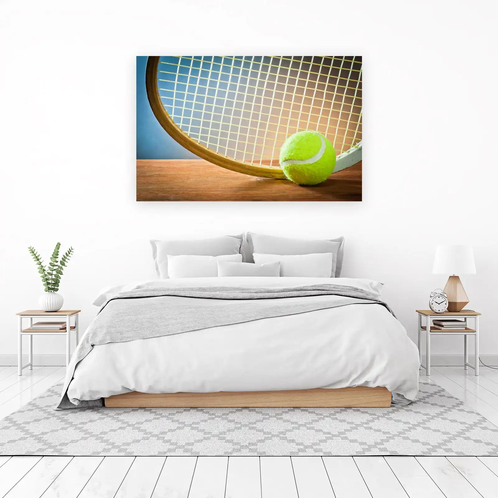 Vintage Tennis Racket & Ball Wall Art
