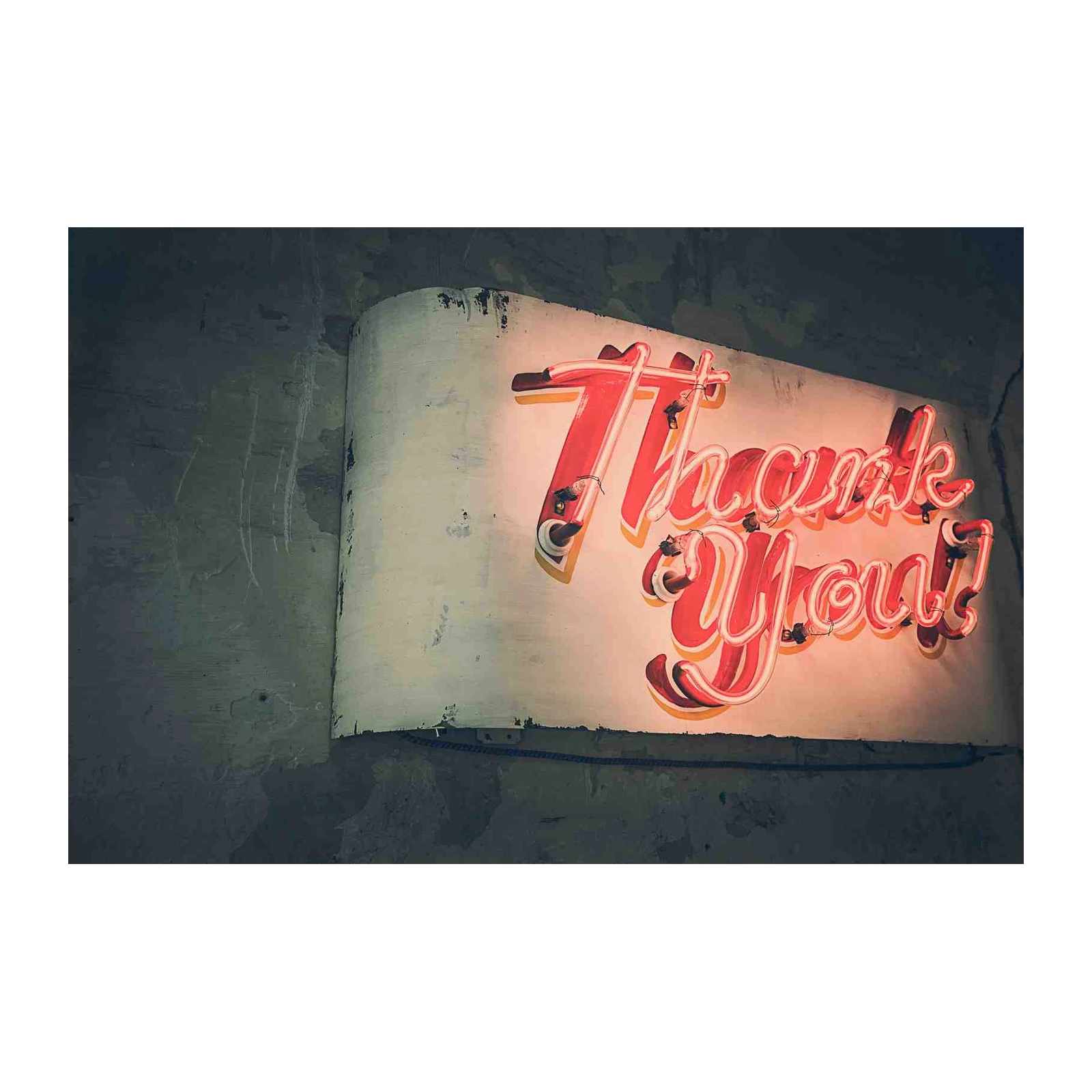 Retro Neon Thank You Wall Art