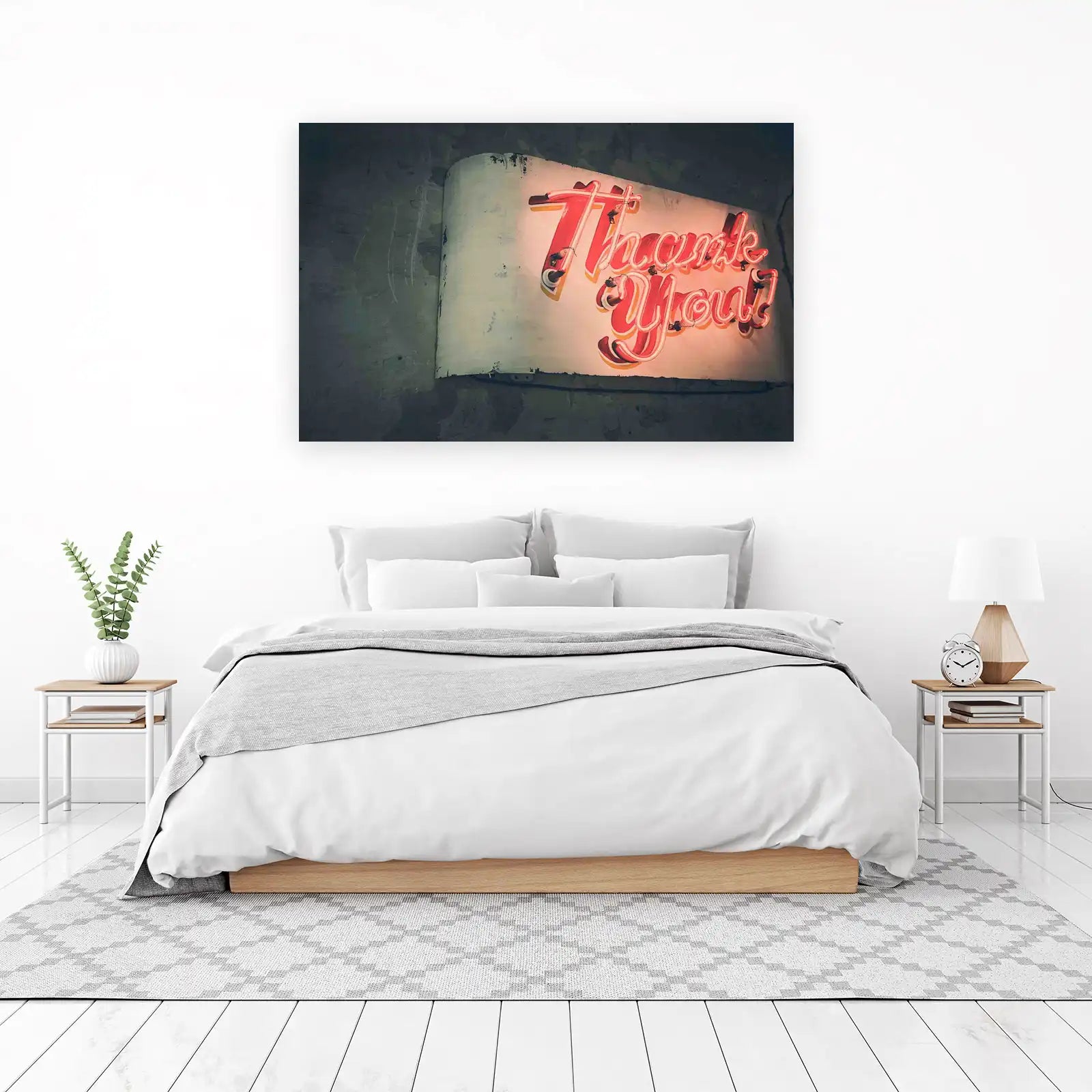 Retro Neon Thank You Wall Art