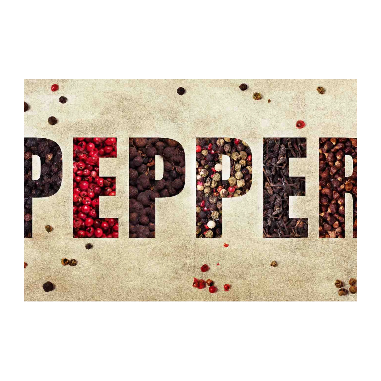 Gourmet Spice Pepper Typography Wall Art