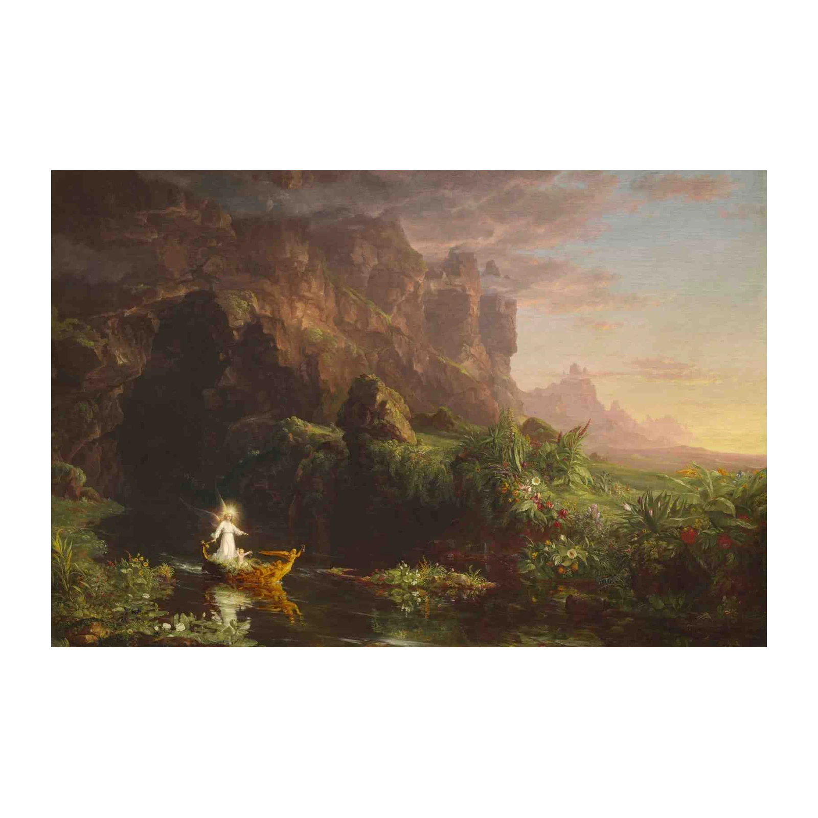 Angel in a Boat Landscape Wall Art