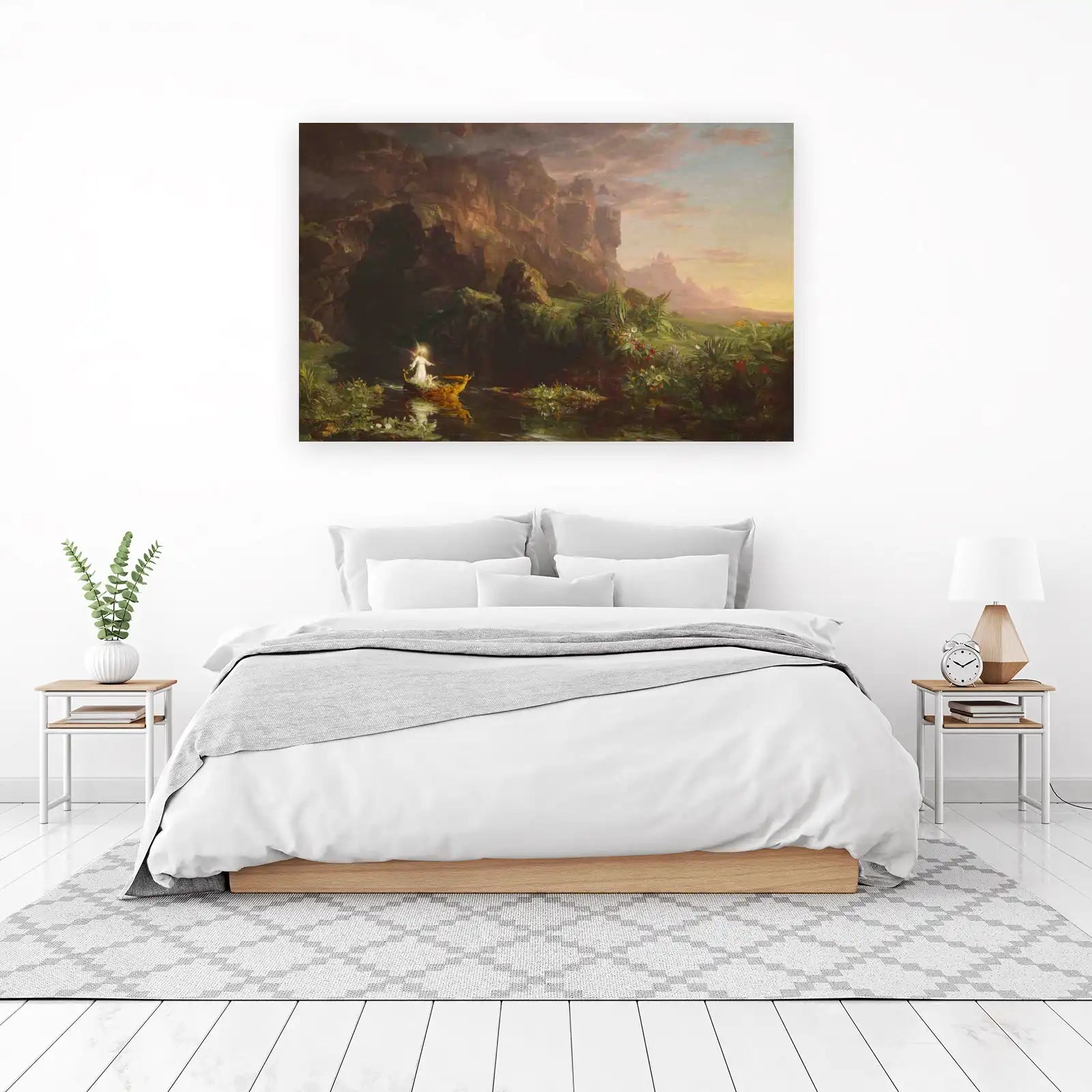 Angel in a Boat Landscape Wall Art