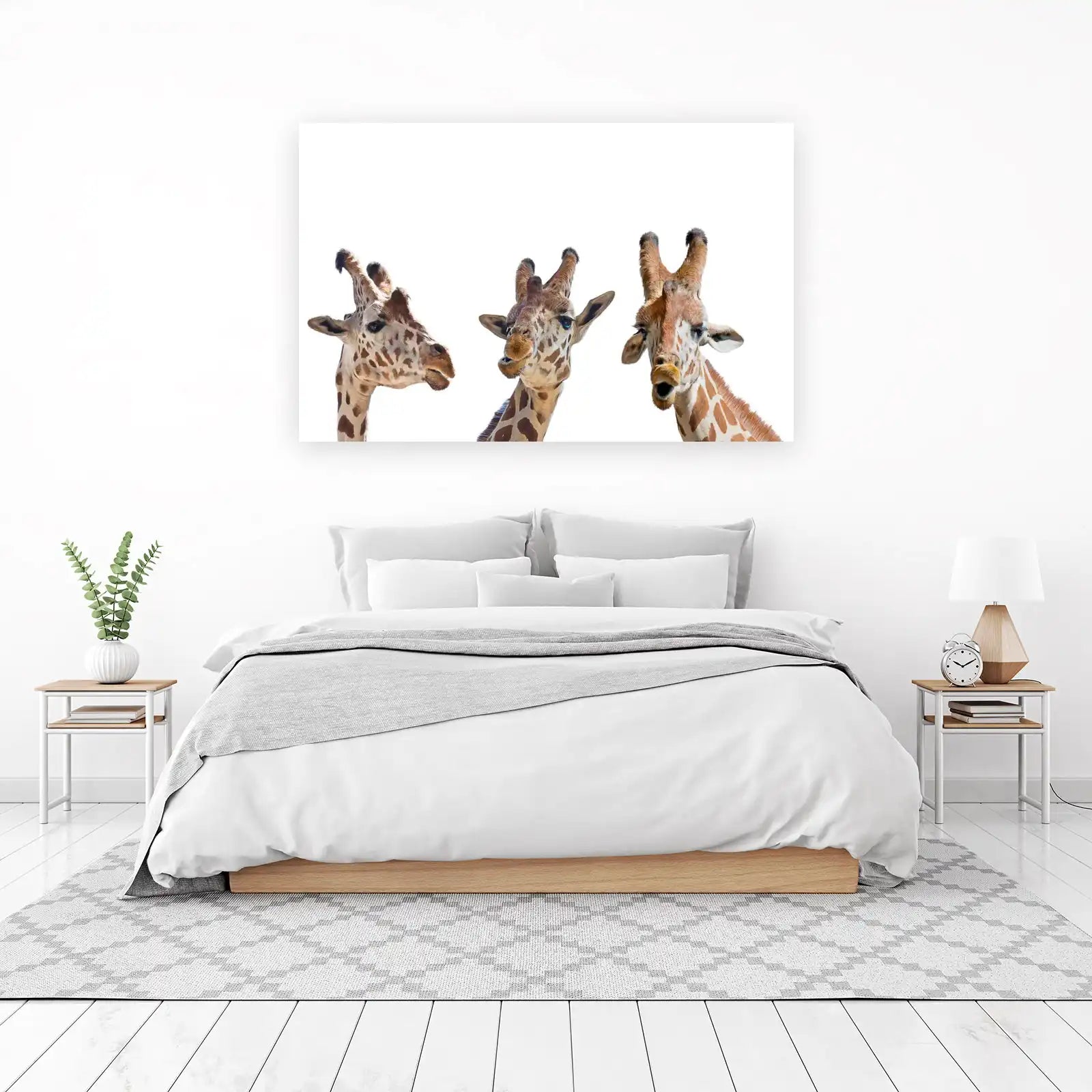 Playful Giraffe Trio Wildlife Wall Art