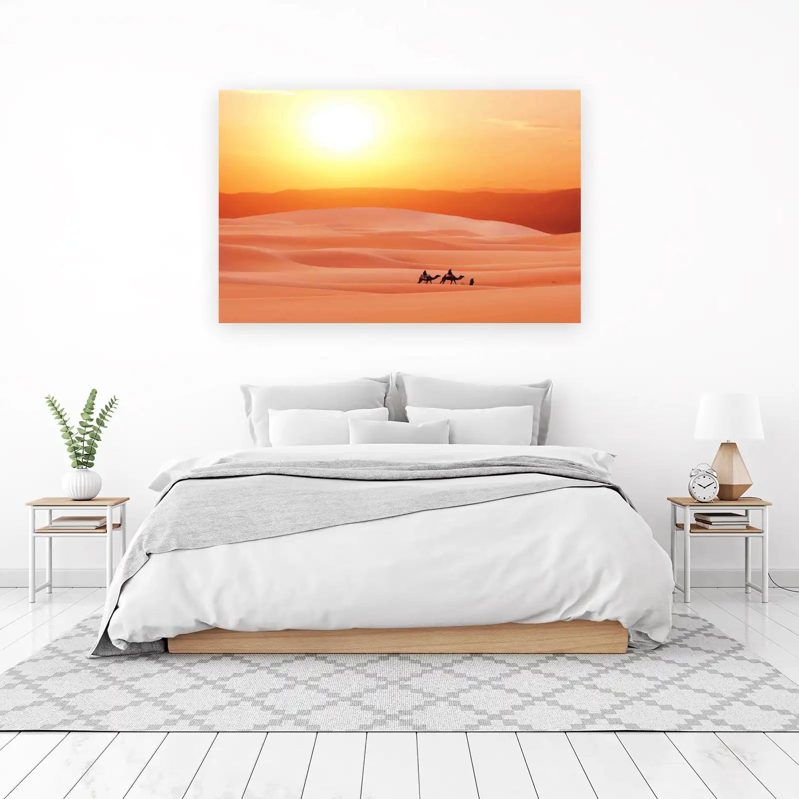 Moroccan Desert Sunset Camel Caravan Wall Art