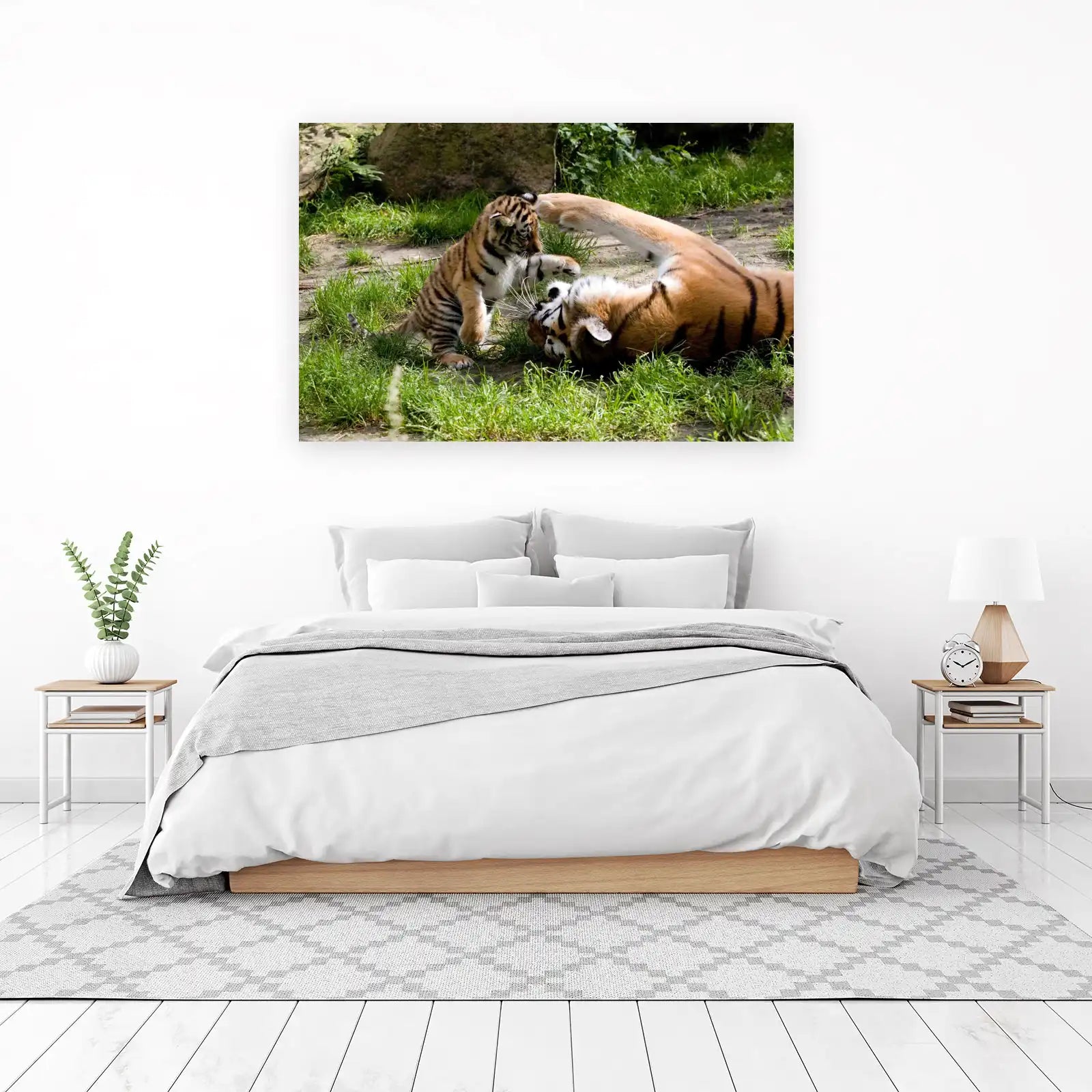 Adorable Tiger Cubs Playful Moment Wall Art