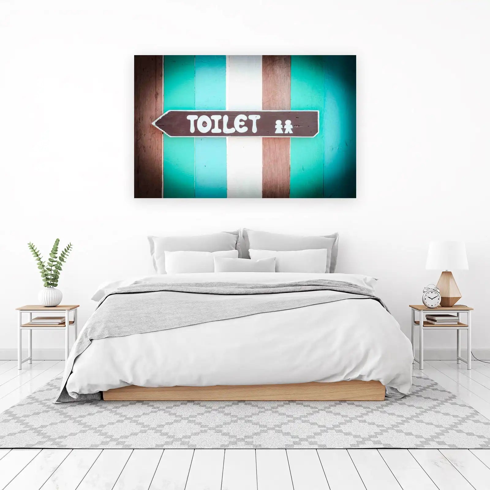 Retro "Toilet" Directional Sign Wall Art