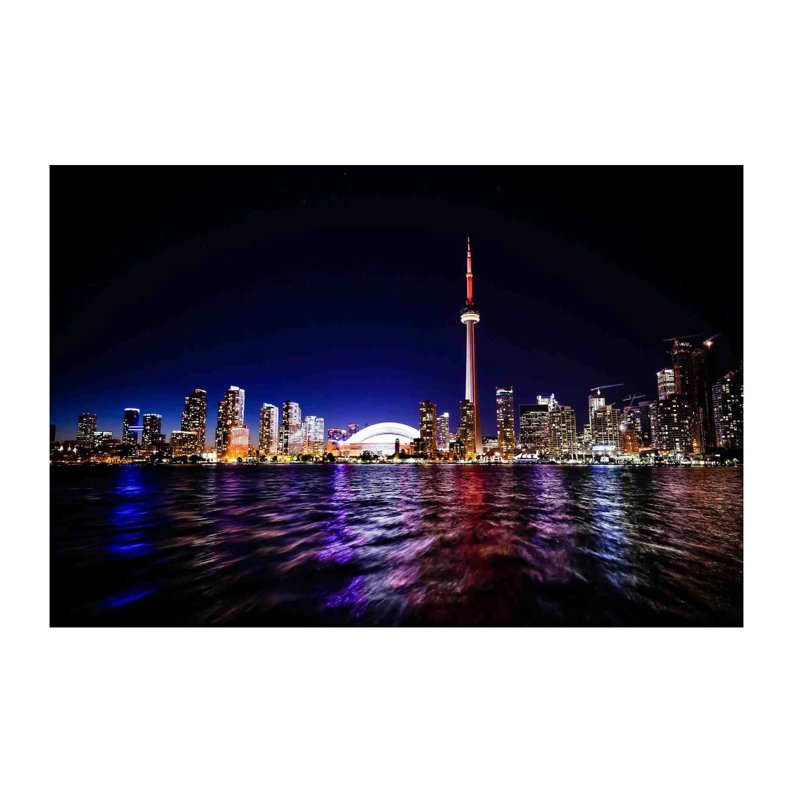 Toronto Skyline Night View Wall Art