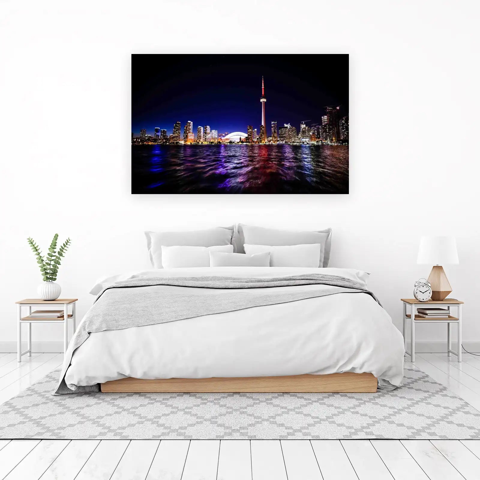Toronto Skyline Night View Wall Art