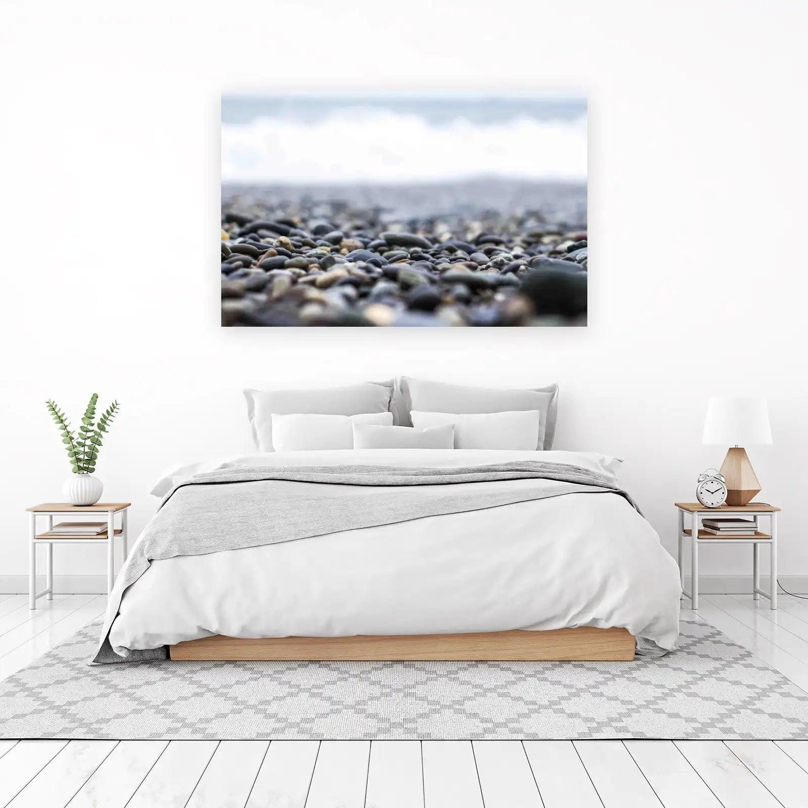 Serene Pebble Beach & Foggy Ocean Wall Art