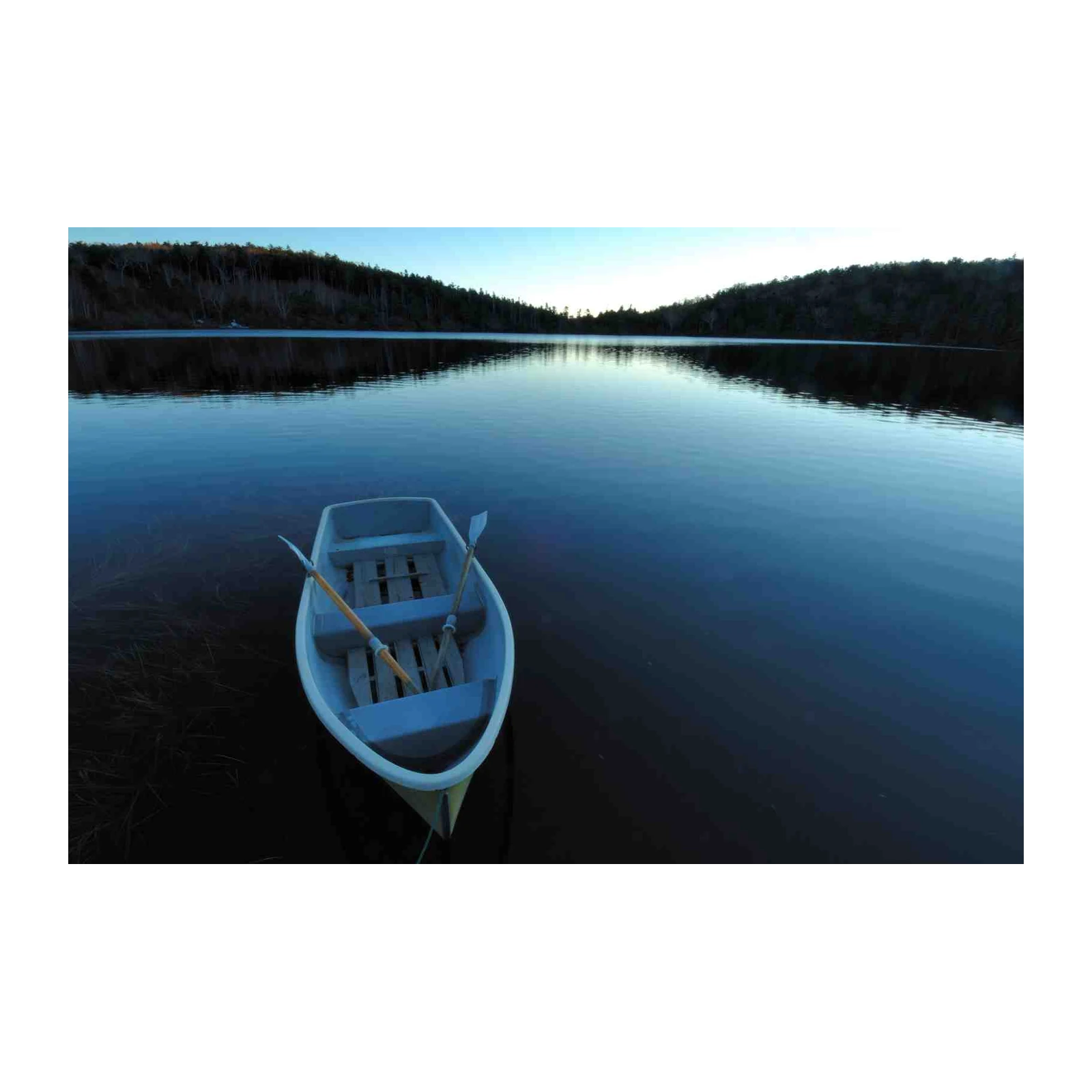 Serene Lake Rowboat Wall Art