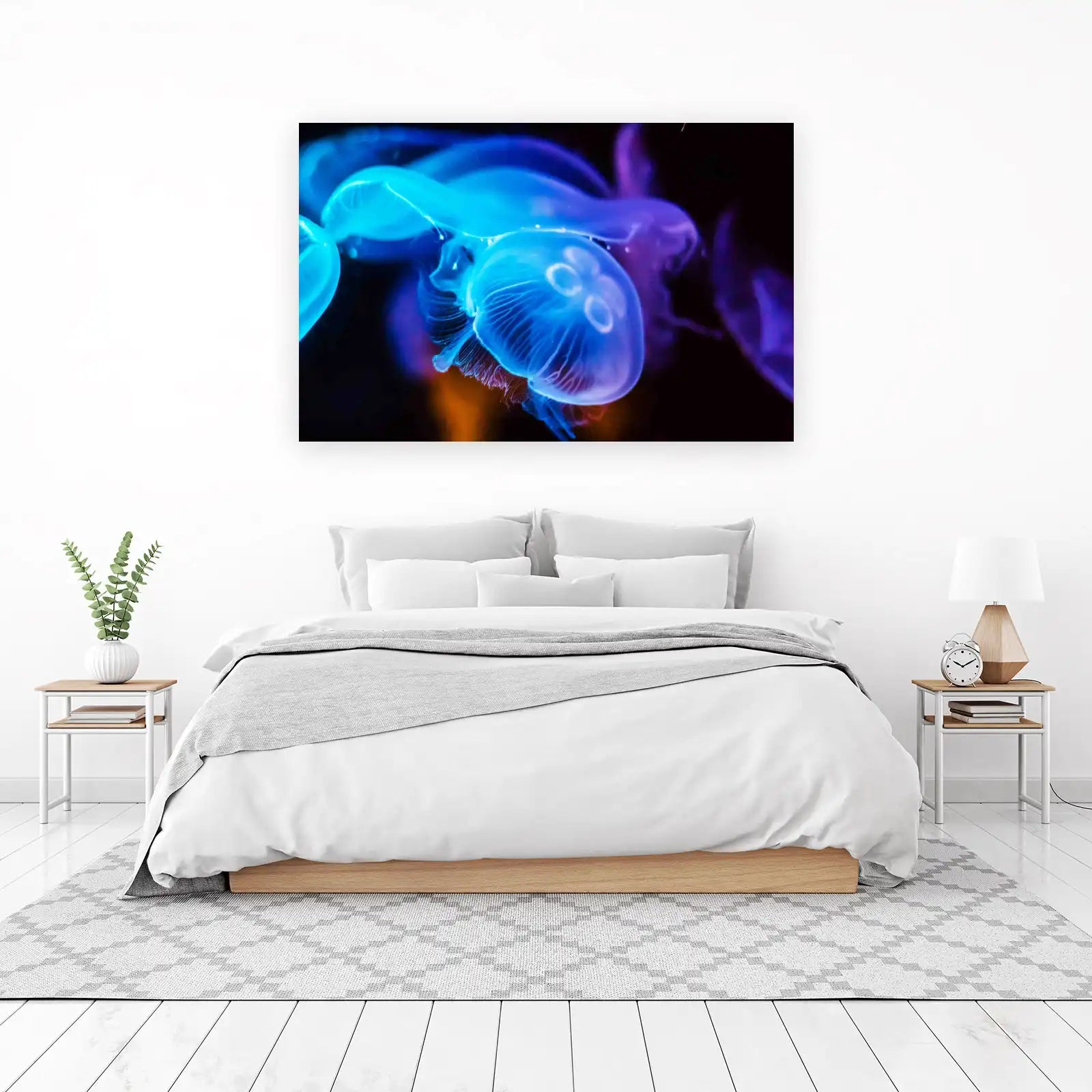 Vibrant Jellyfish Bioluminescent Aura Wall Art
