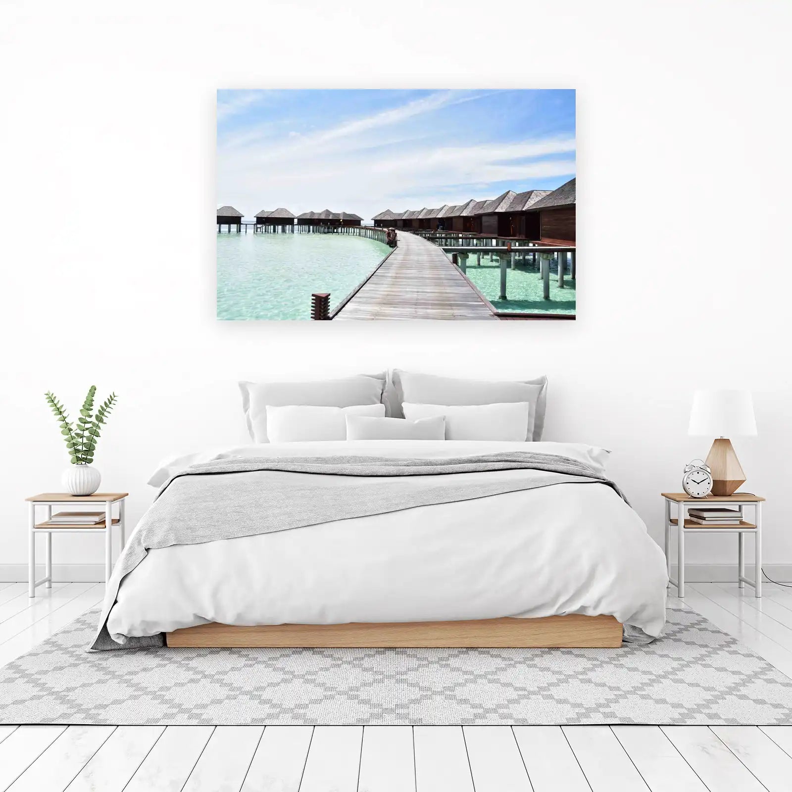 Tropical Paradise Overwater Bungalows Wall Art