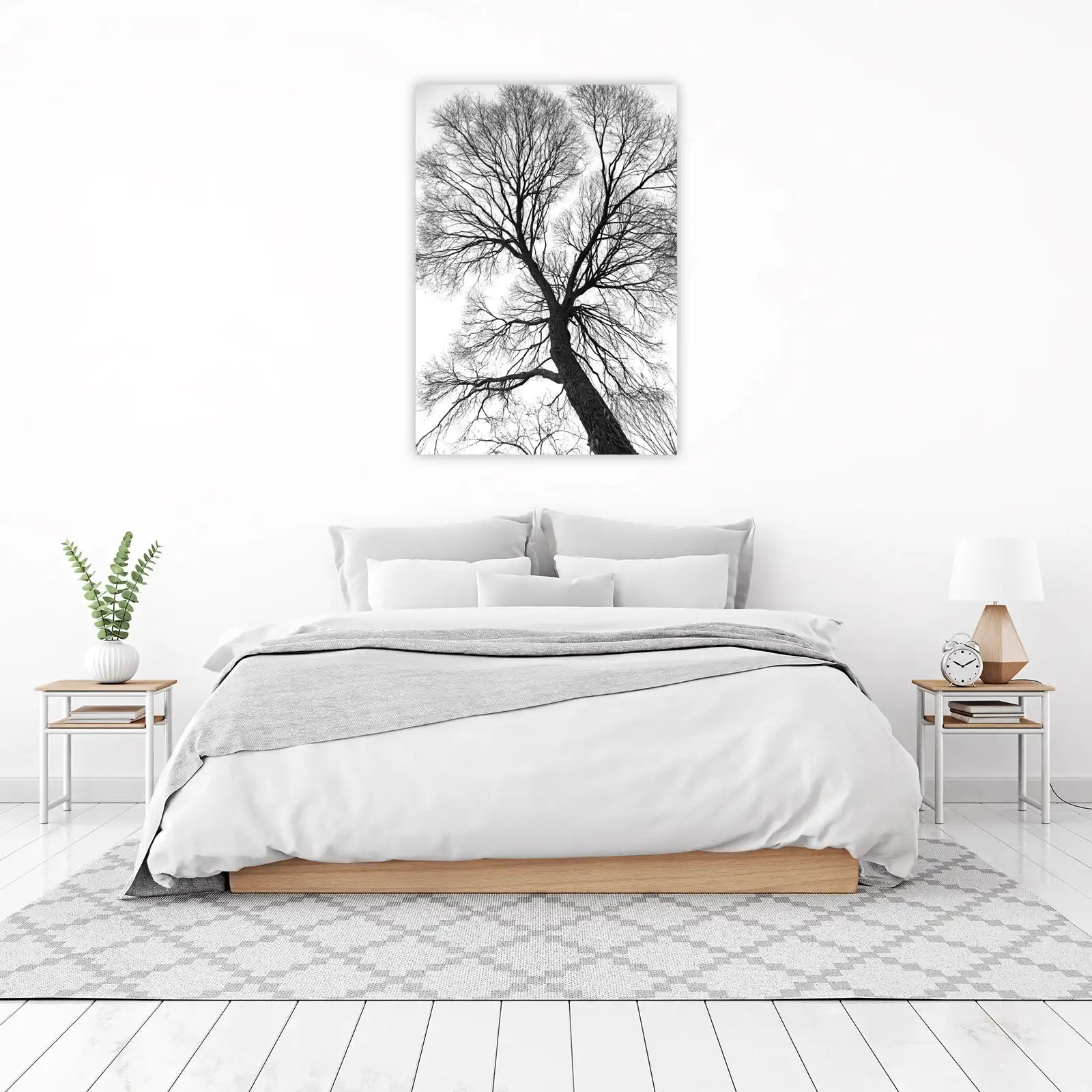 Bare Tree Branches Black & White Wall Art