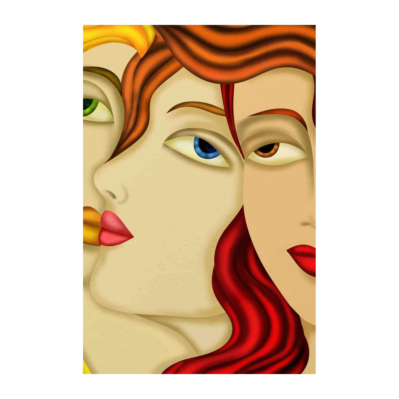 Intriguing Faces Portrait Wall Art