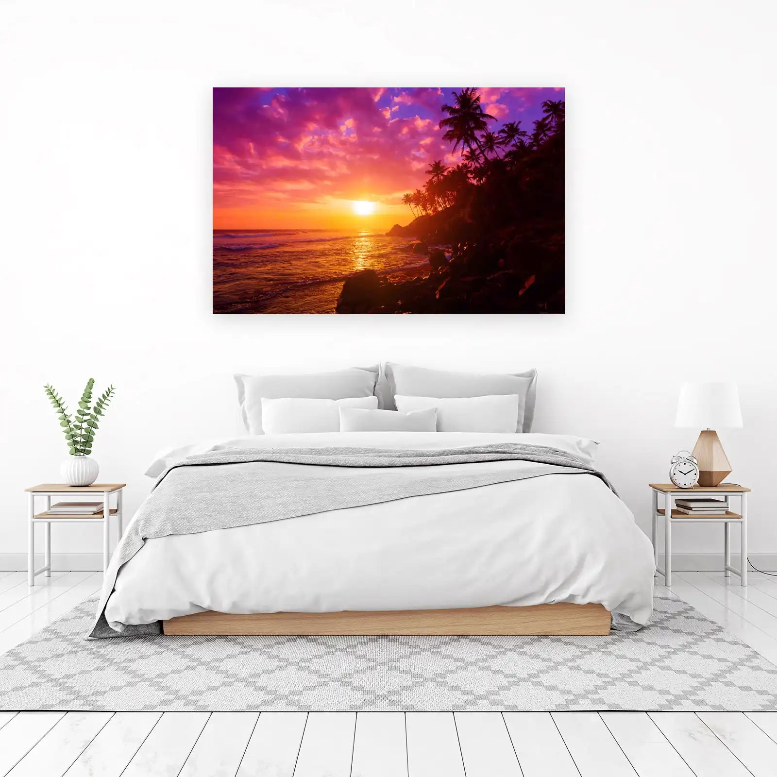 Tropical Sunset Palm Trees Wall Art
