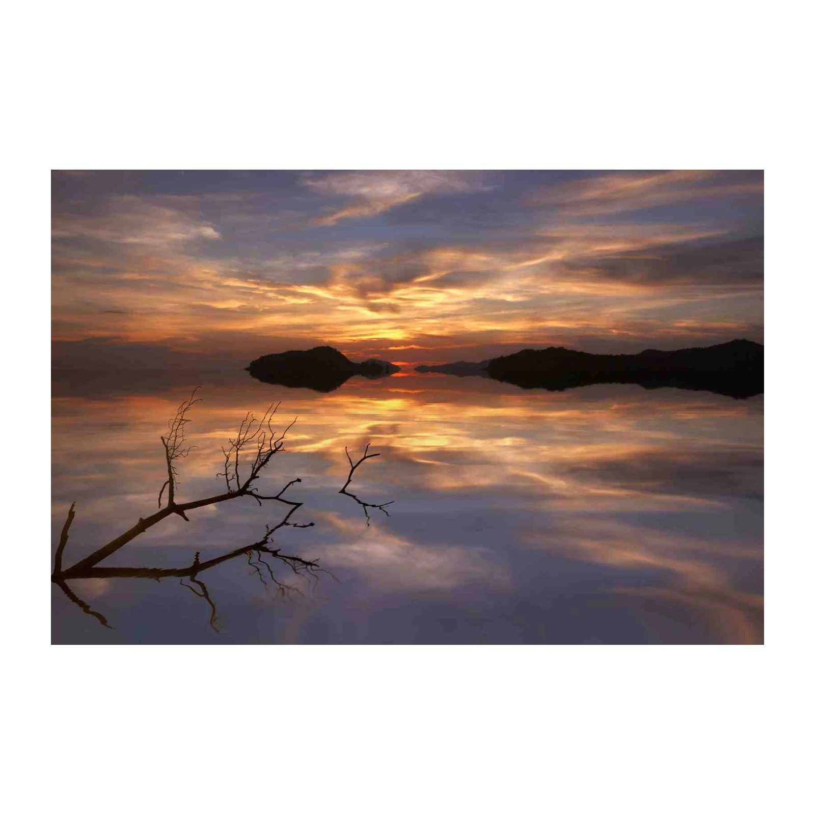 Serene Sunset Reflection Landscape Wall Art