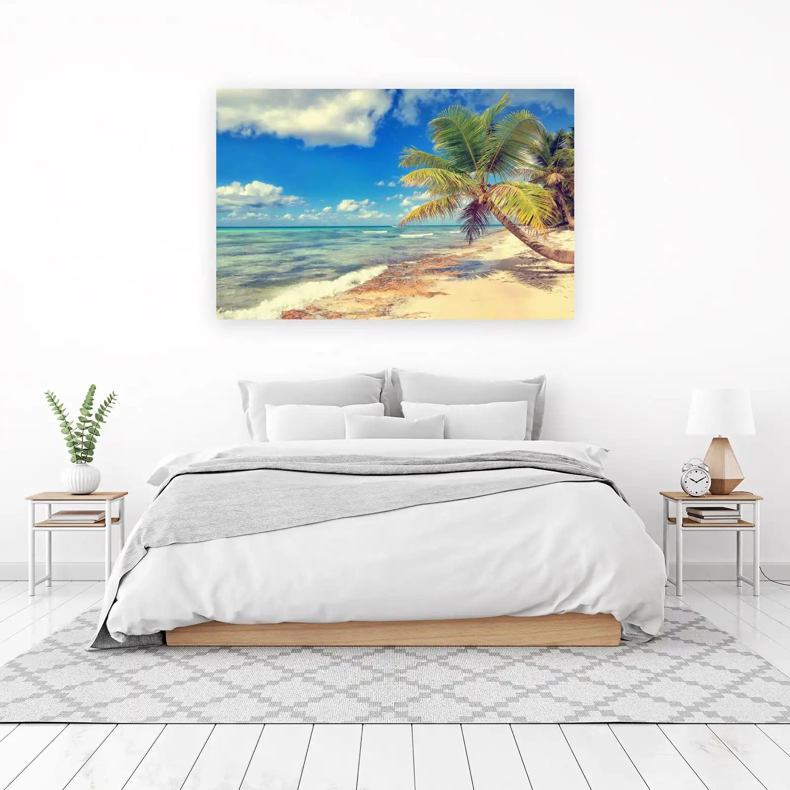 Tropical Beach Palm Tree Serenity Wall Art