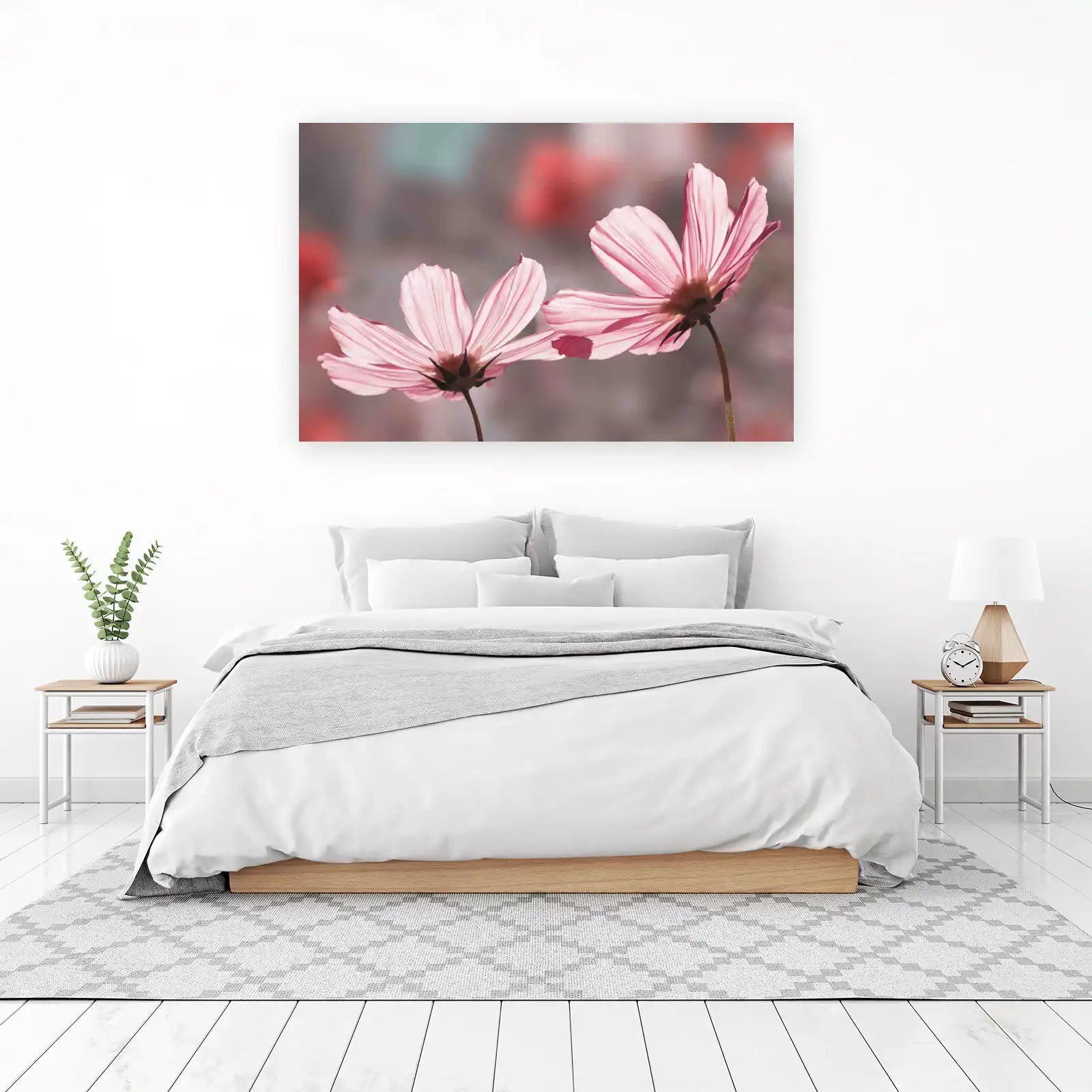 Delicate Pink Cosmos Floral Wall Art Wall Art