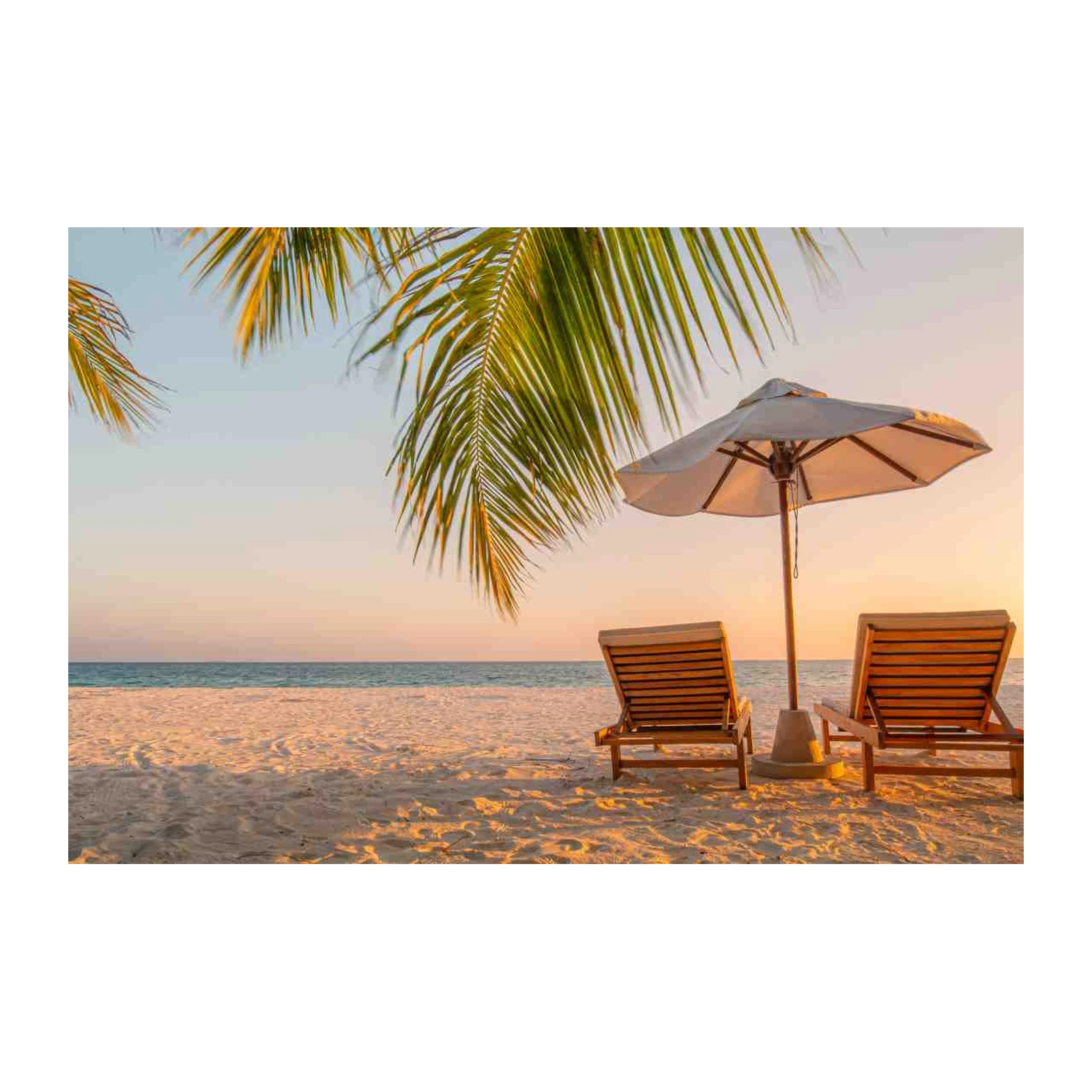 Tropical Beach Relaxation Sunset Wall Art