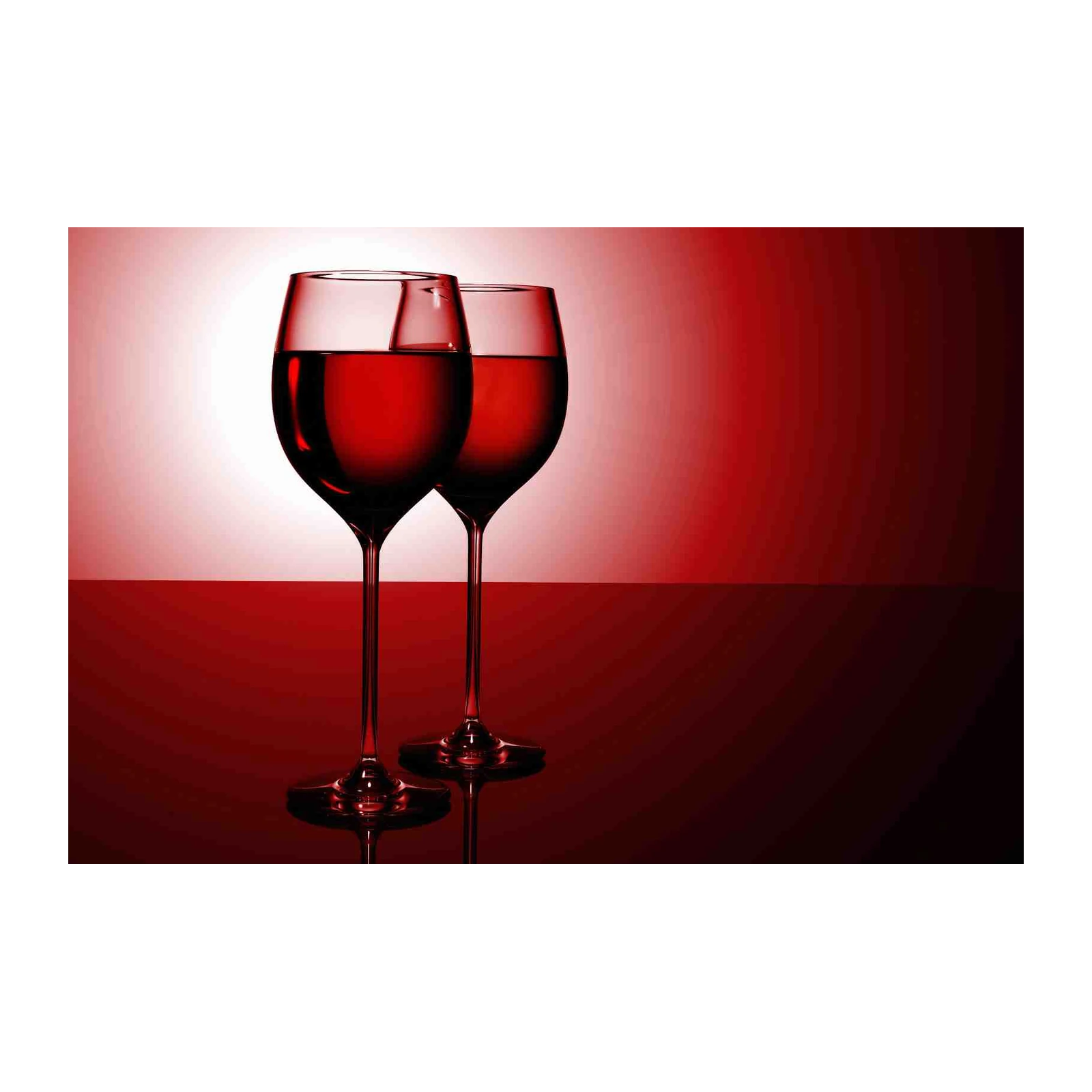 Elegant Red Wine Glasses Wall Art