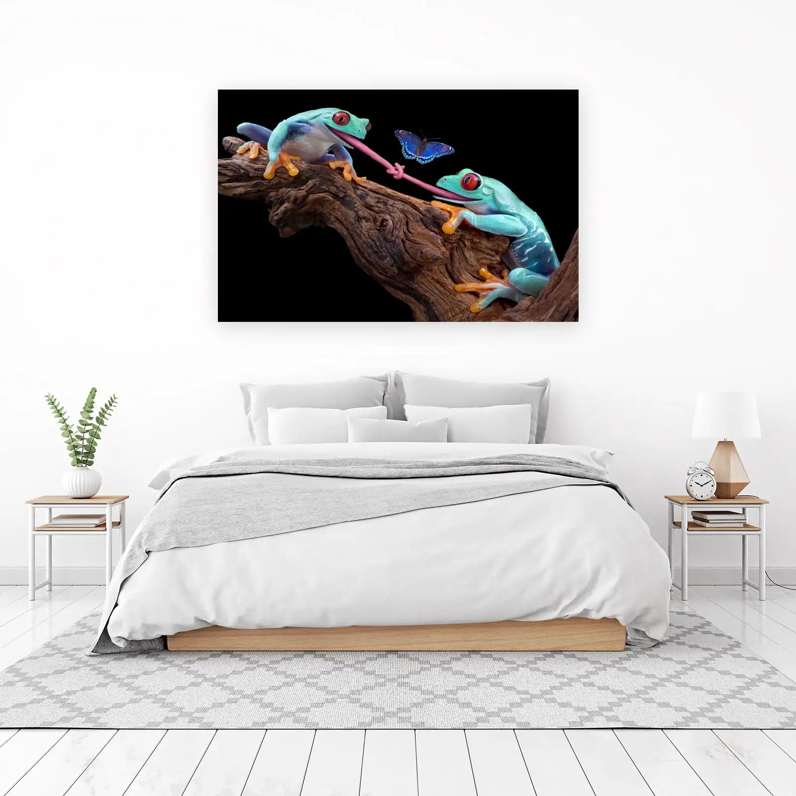 Playful Frogs & Butterfly Wall Art