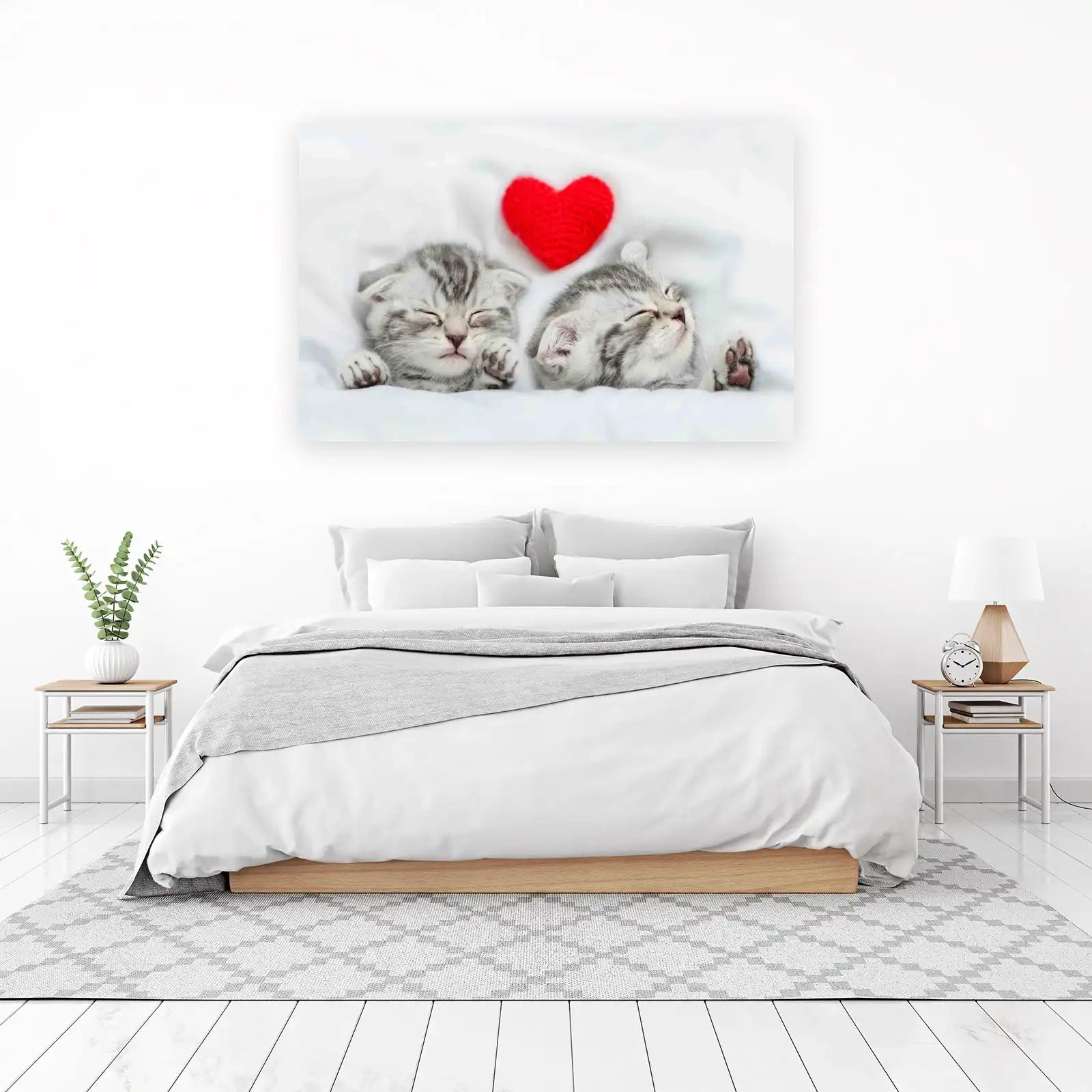 Adorable Kittens & Heart Wall Art Wall Art