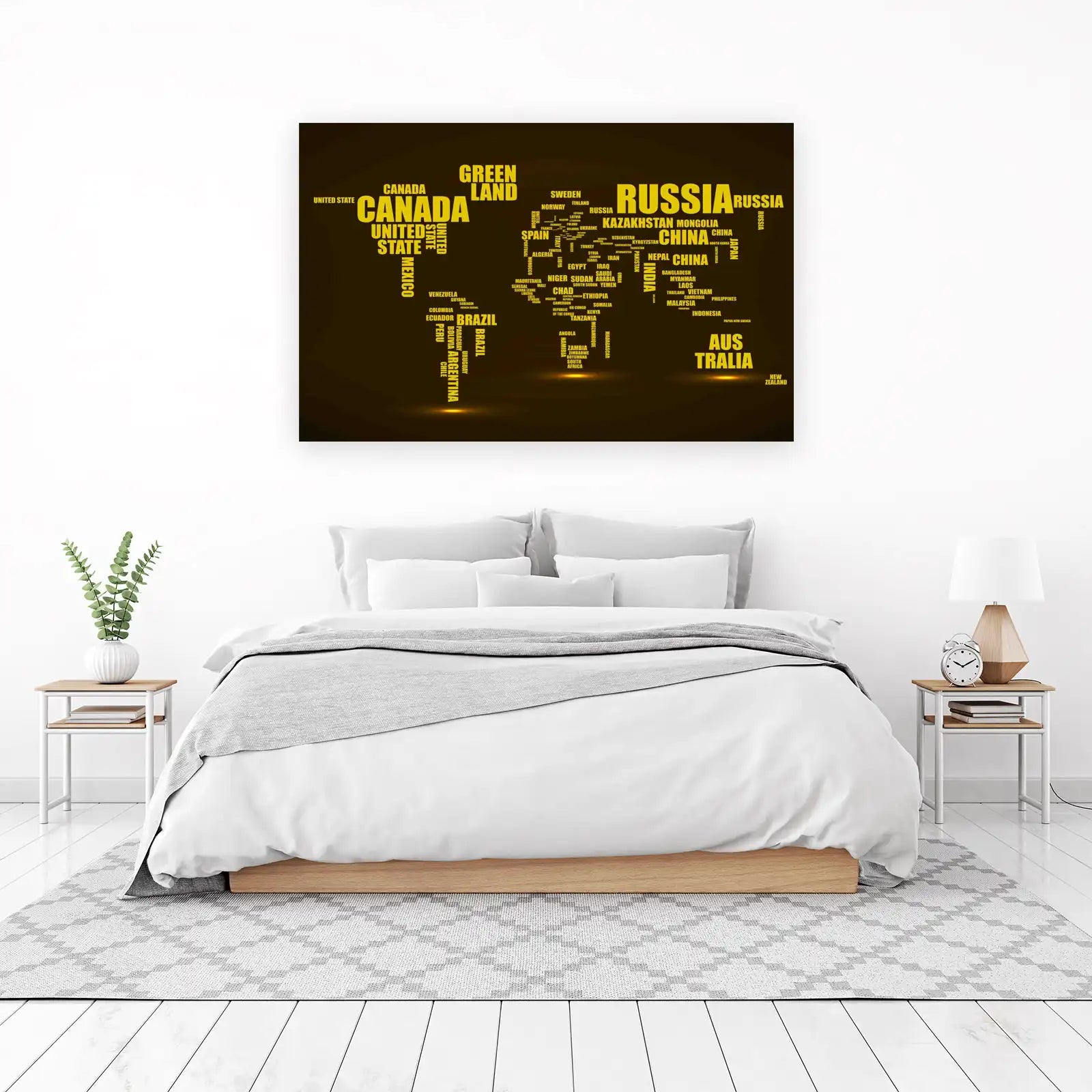 Global Typography World Map Wall Art