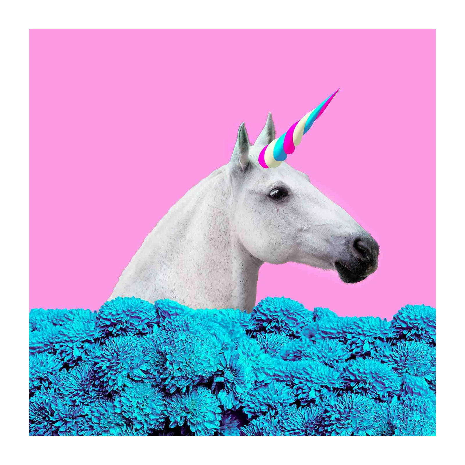 Dreamy Unicorn Floral Pop Art Wall Art