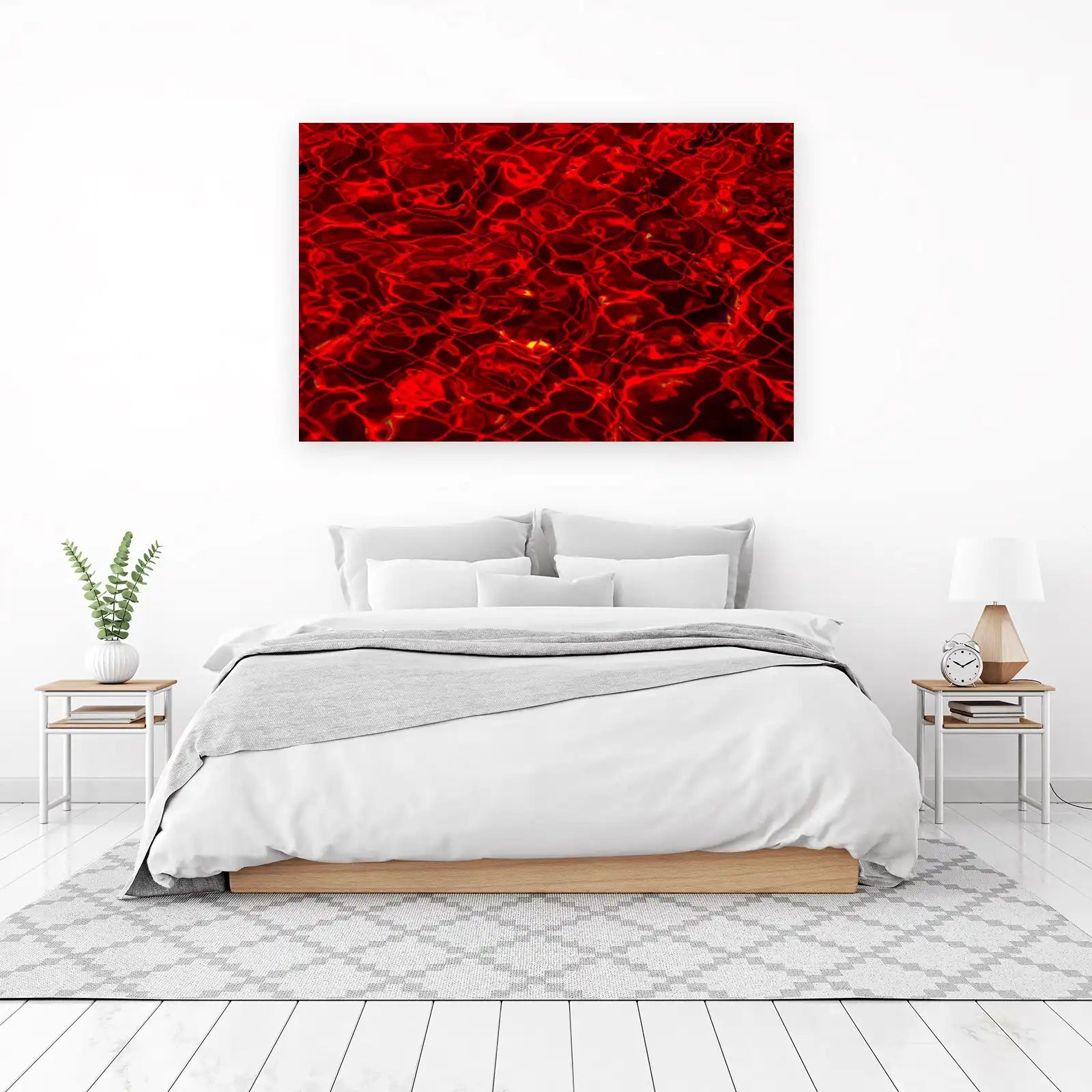 Fiery Red Water Ripple Wall Art