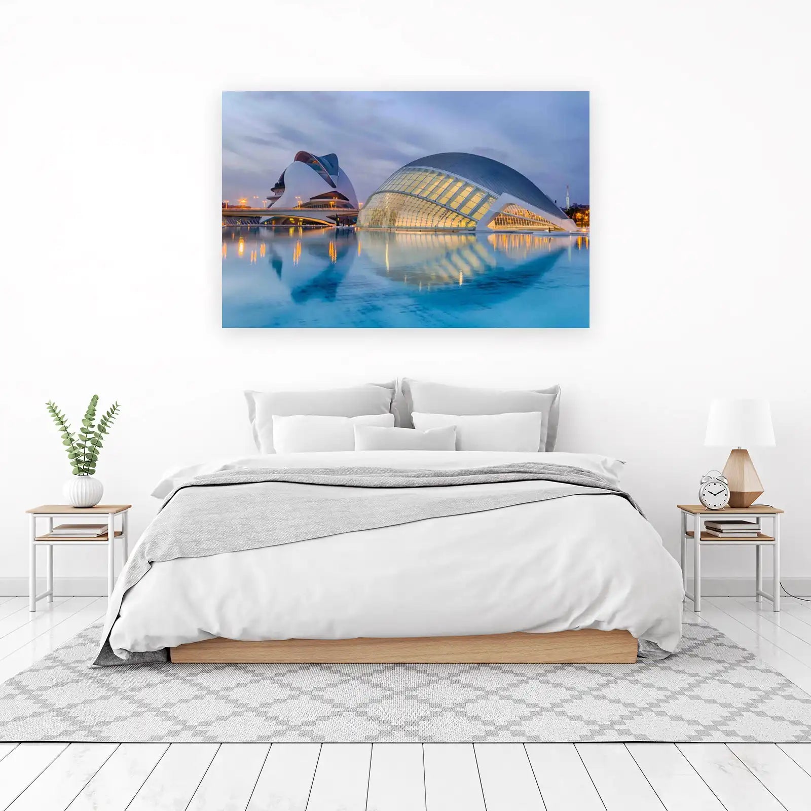 Futuristic Cityscape Reflection Wall Art