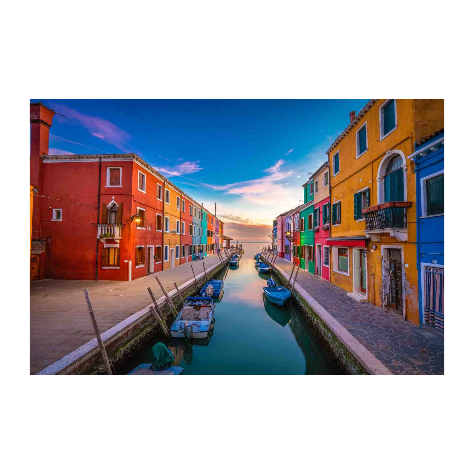 Vibrant Italian Canal Scenic Wall Art