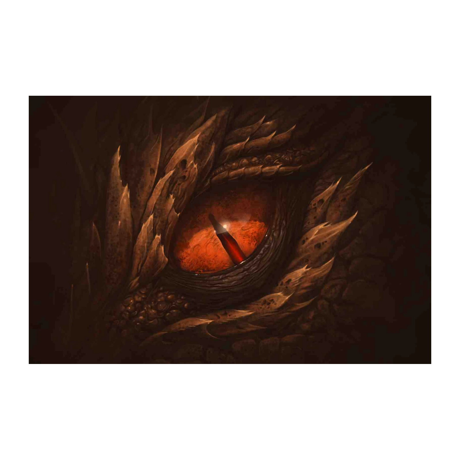 Fiery Dragon Eye Fantasy Art Wall Art
