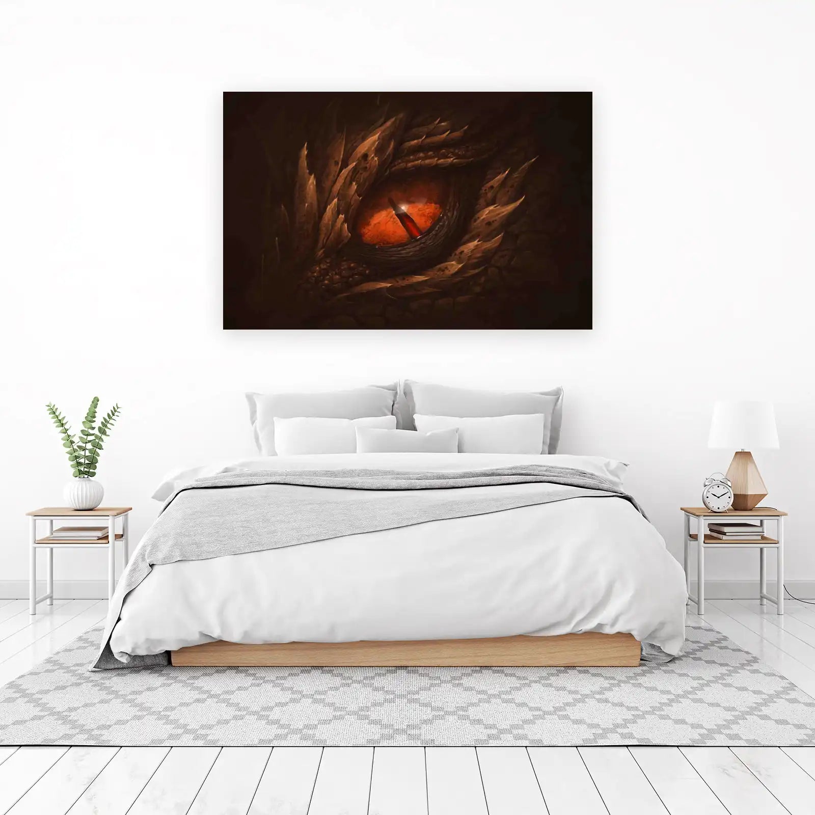 Fiery Dragon Eye Fantasy Art Wall Art