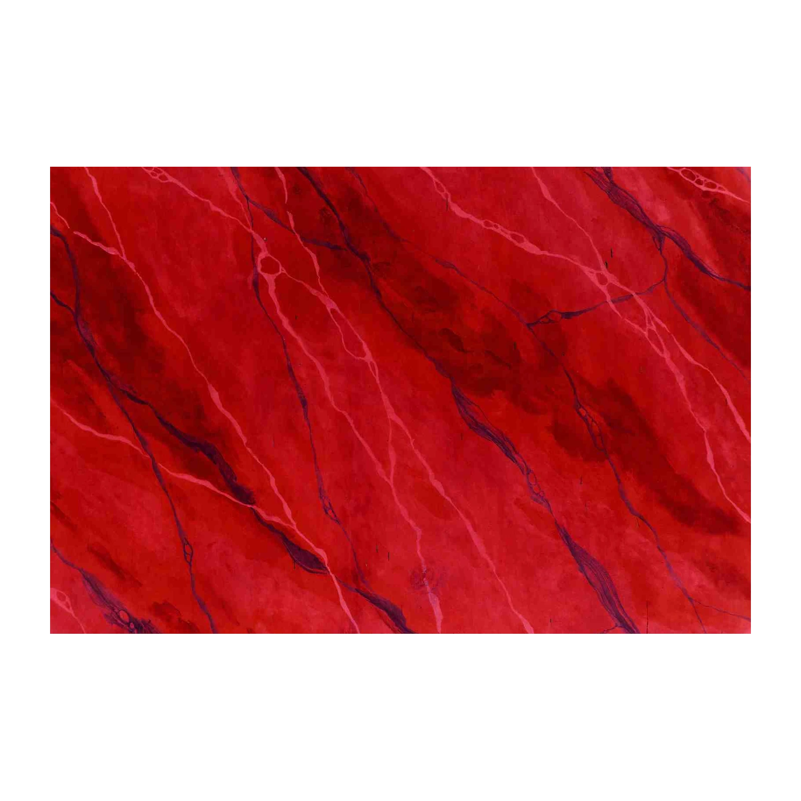Vibrant Red Abstract Veins Wall Art