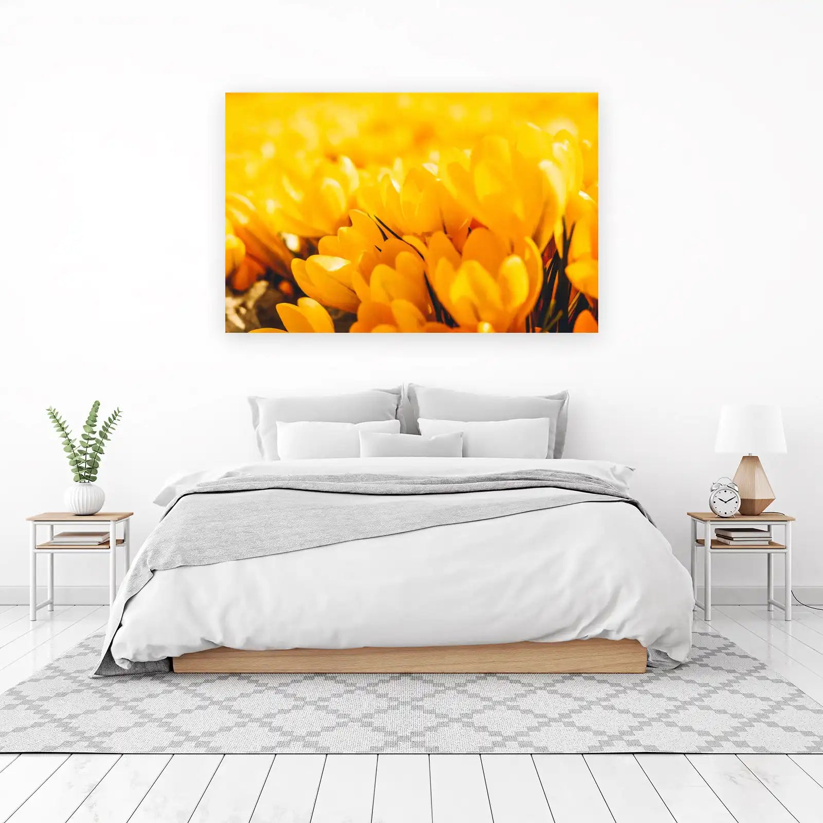 Vibrant Yellow Crocus Field Wall Art
