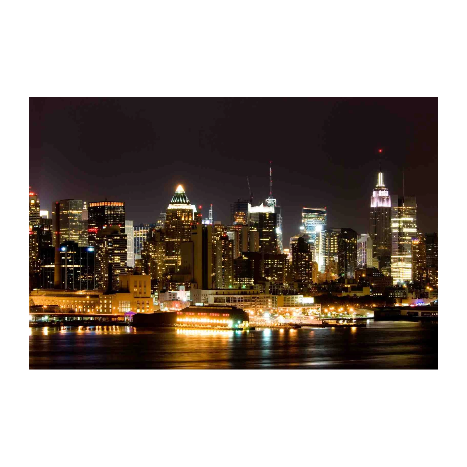 New York City Skyline Night Wall Art