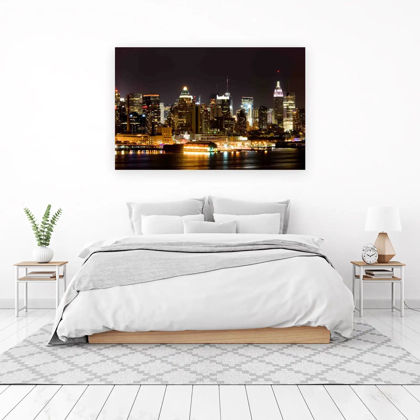 New York City Skyline Night Wall Art