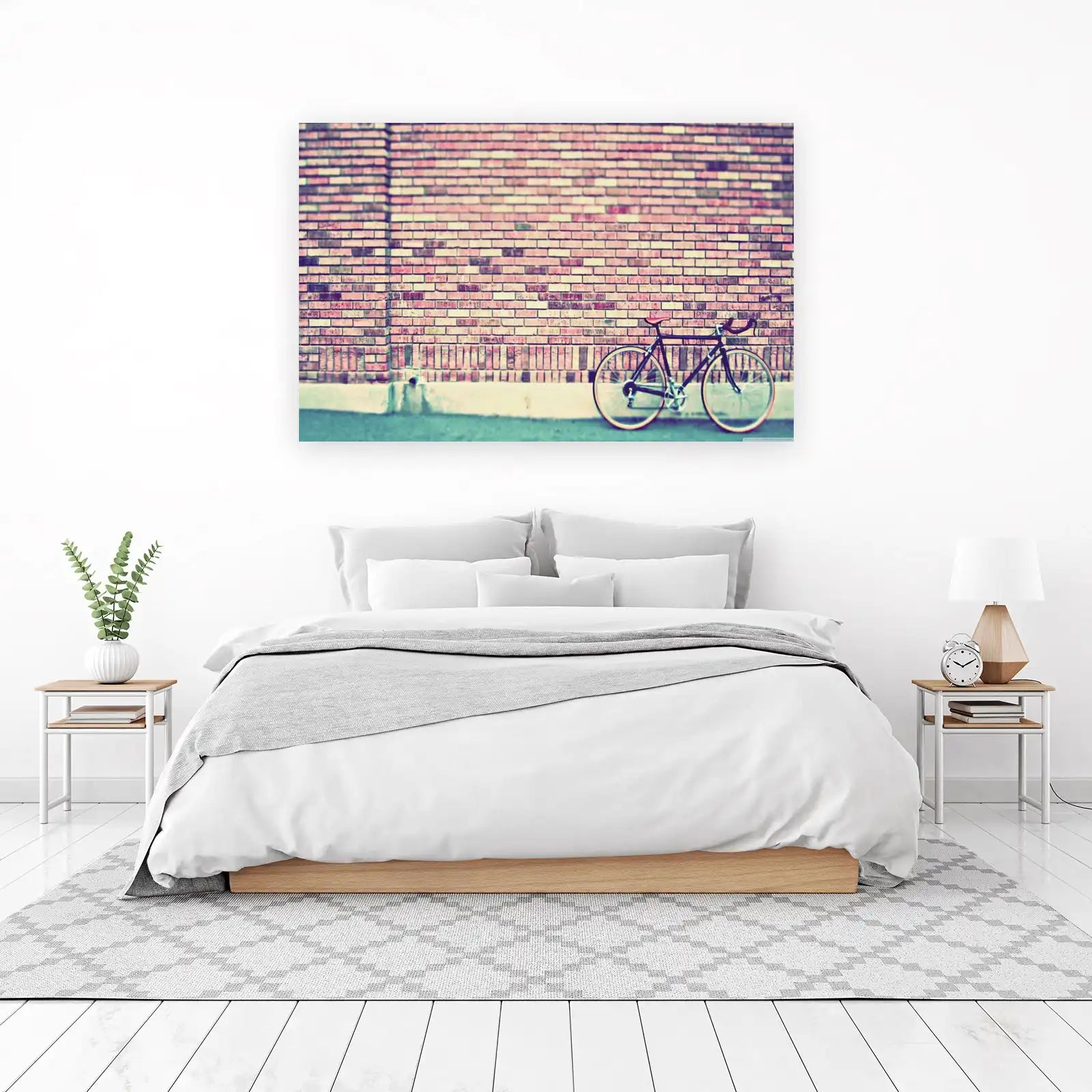 Urban Vintage Bicycle Brick Wall Wall Art