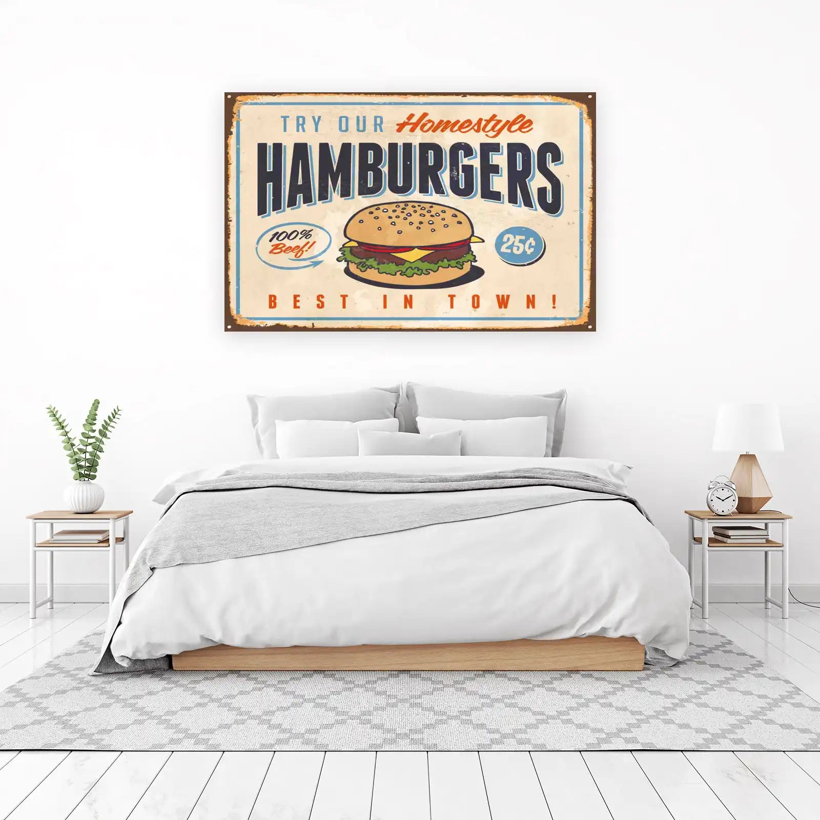 Vintage Homestyle Hamburger Wall Art