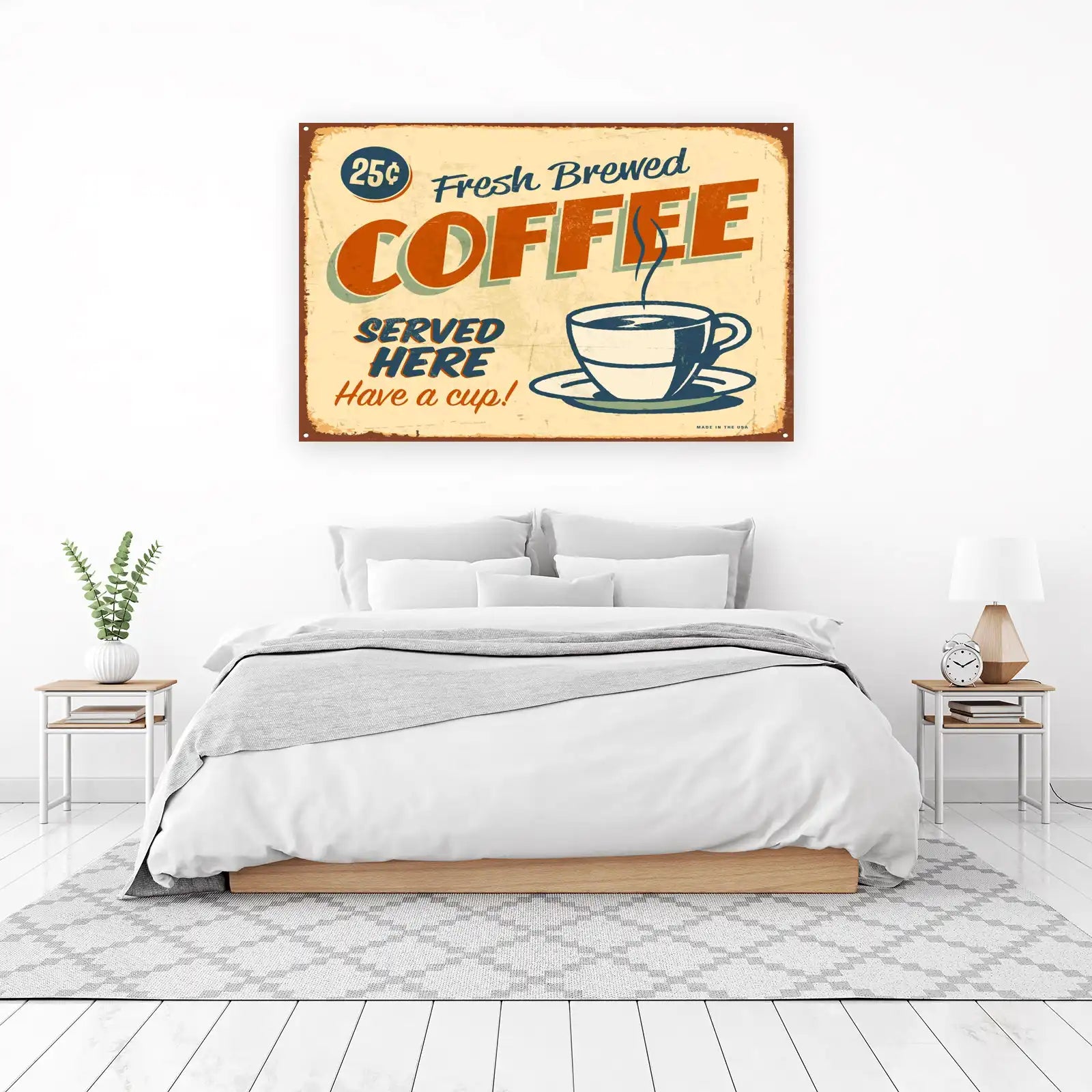 Retro Coffee 25c Fresh Brewed Wall Art