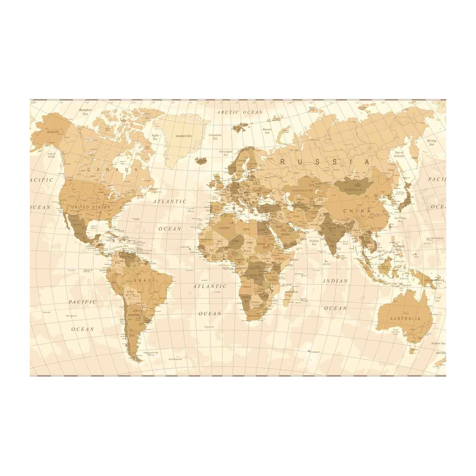 Vintage World Map Wall Art