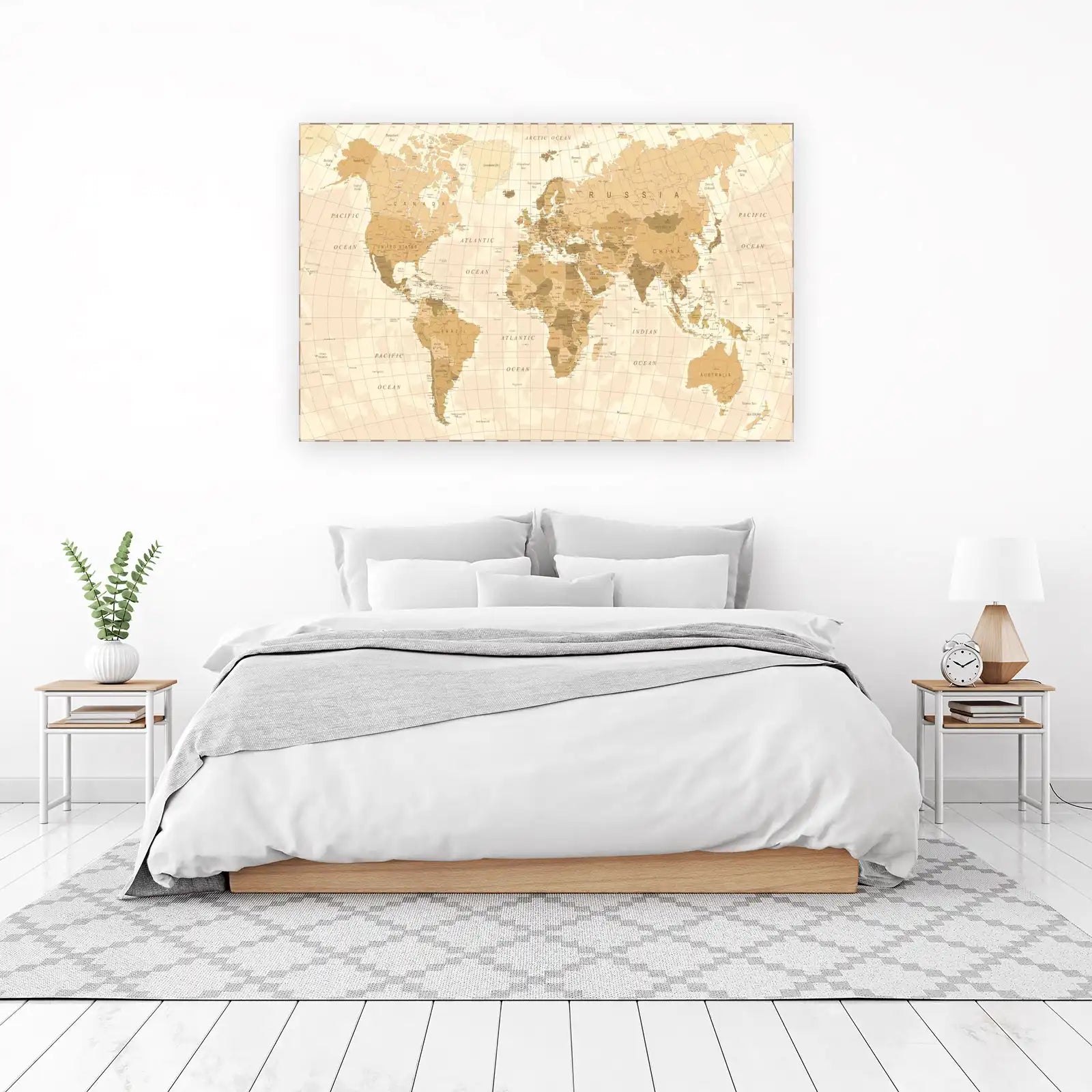 Vintage World Map Wall Art