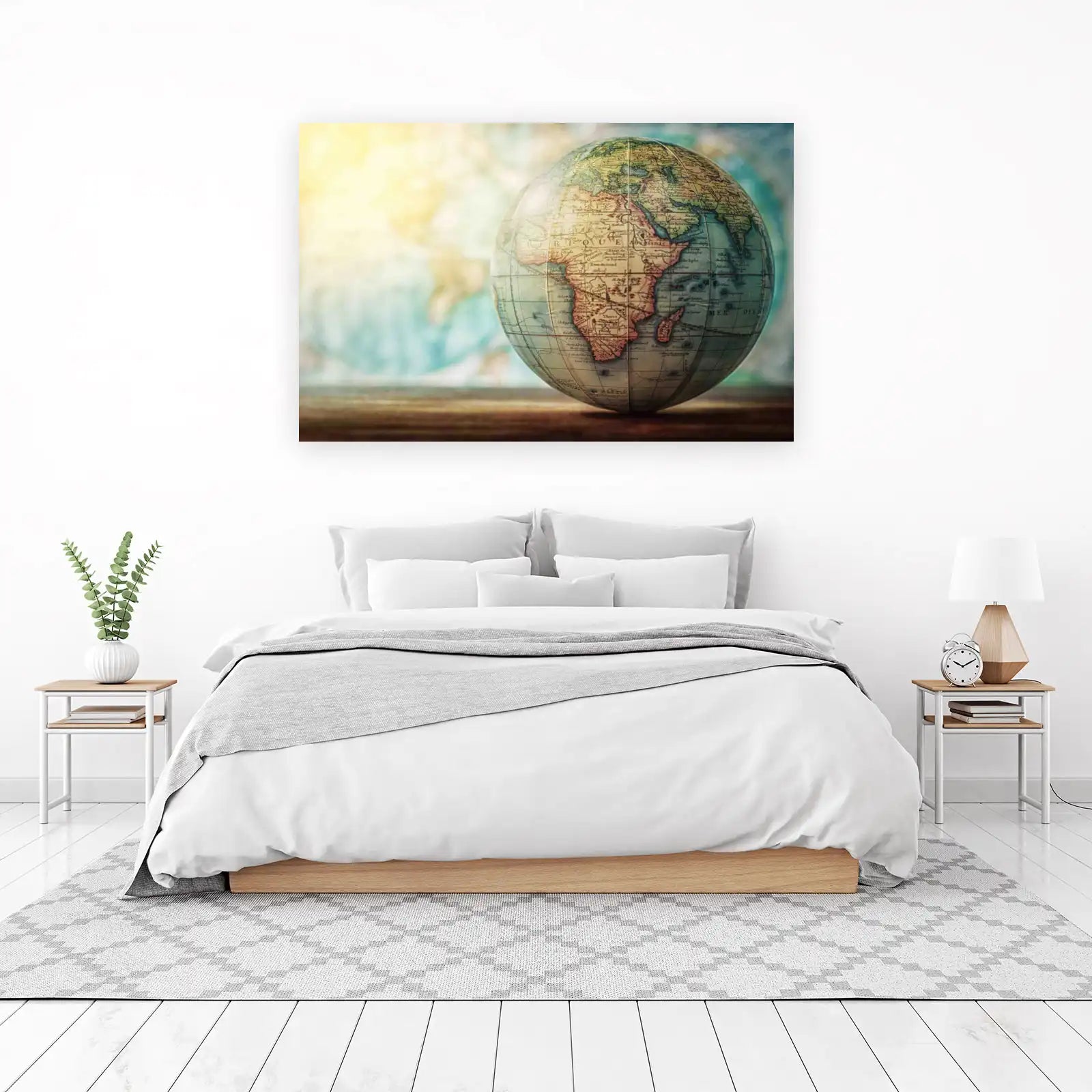Vintage World Map Globe Wall Art for Adventurers