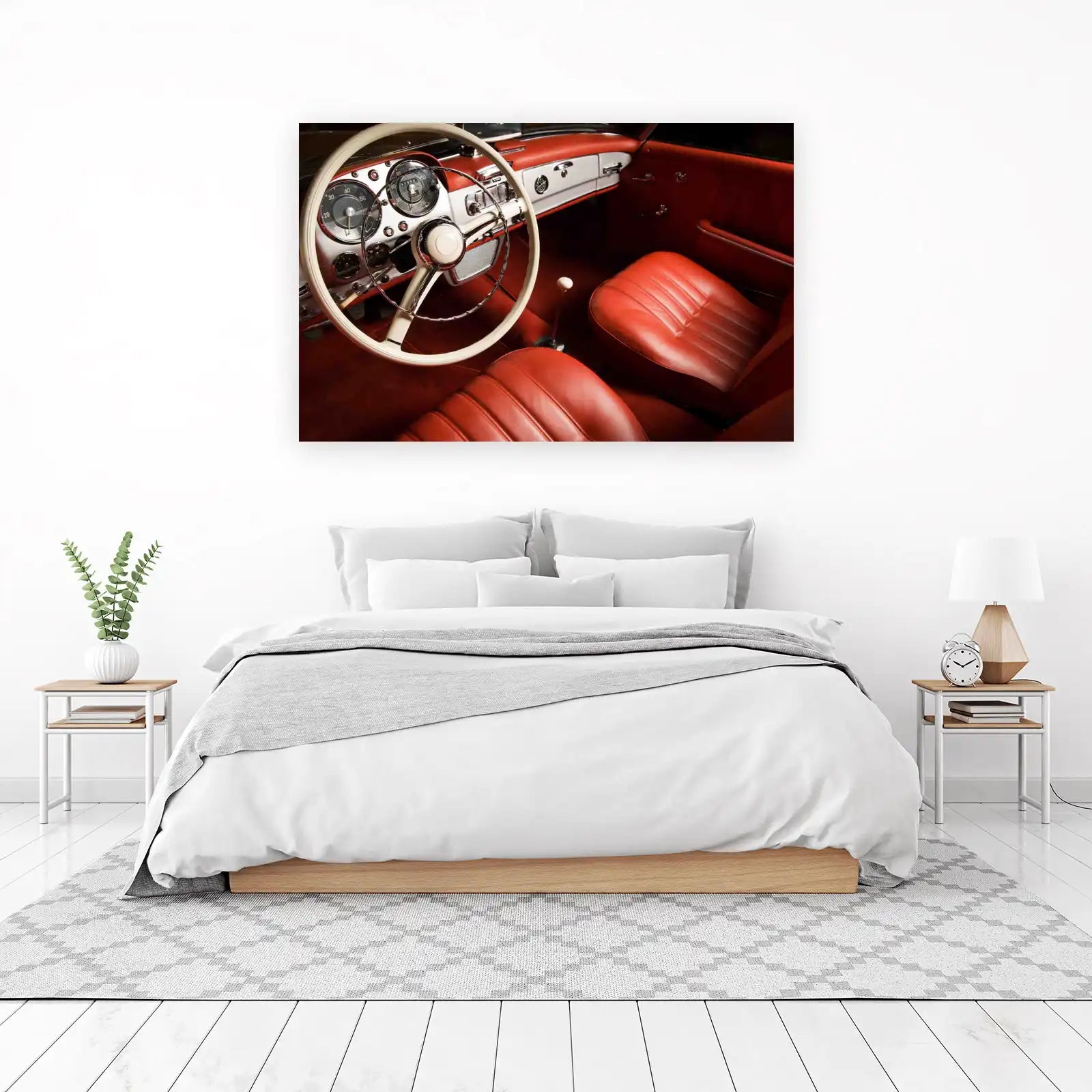 Vintage Red Car Interior Wall Art Art
