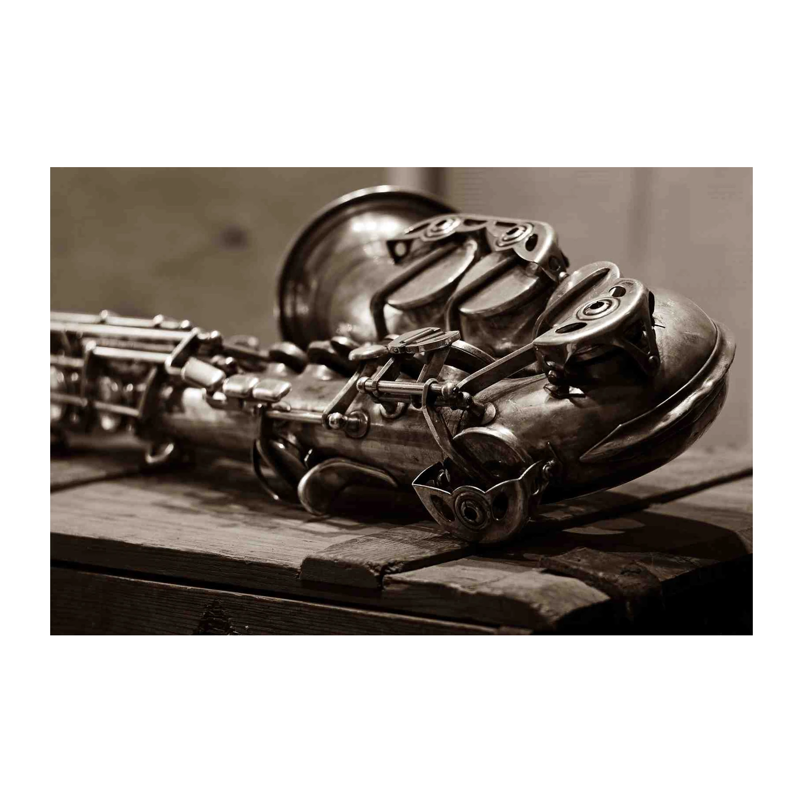 Vintage Saxophone Close-Up Wall Art