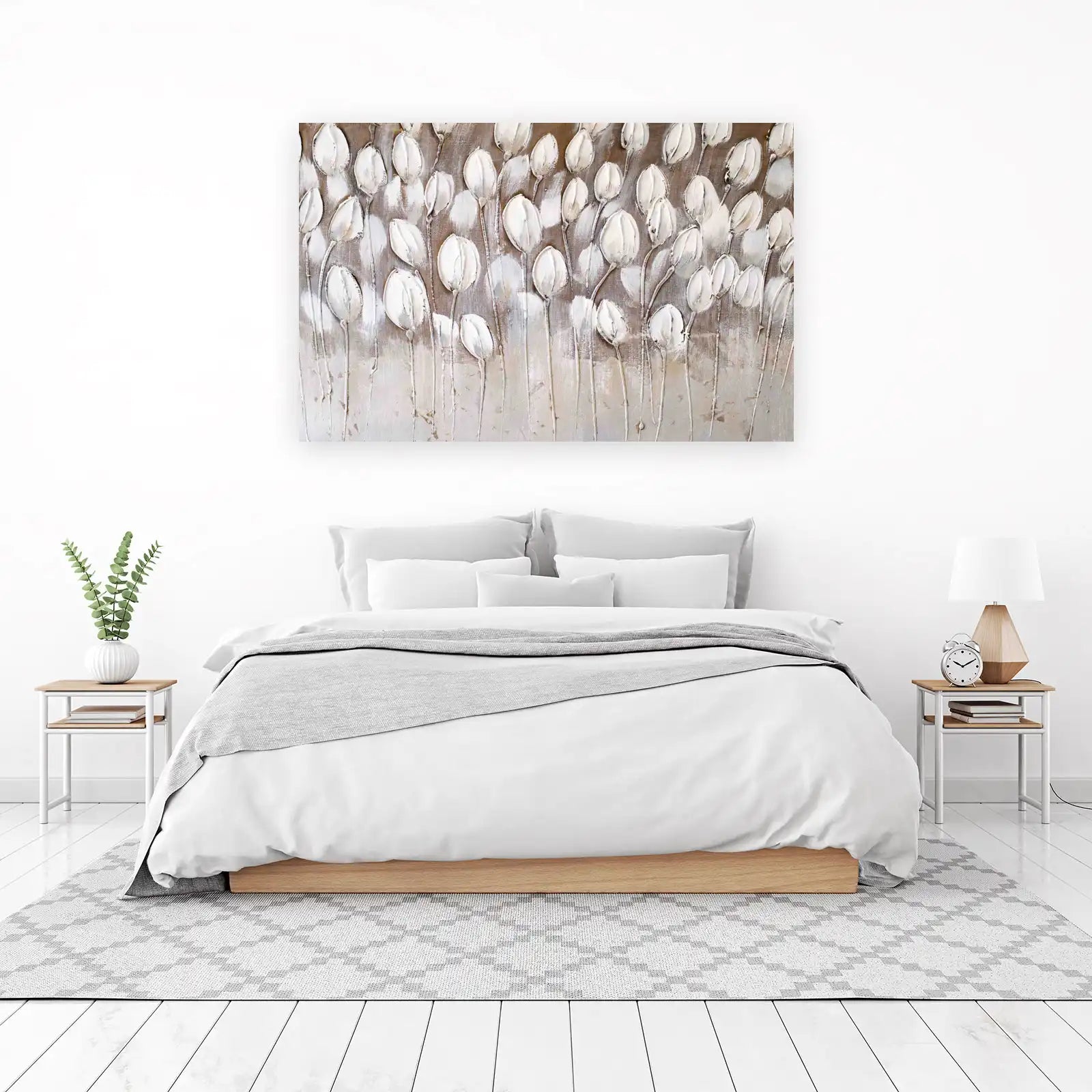 Textured White Tulip Field Wall Art
