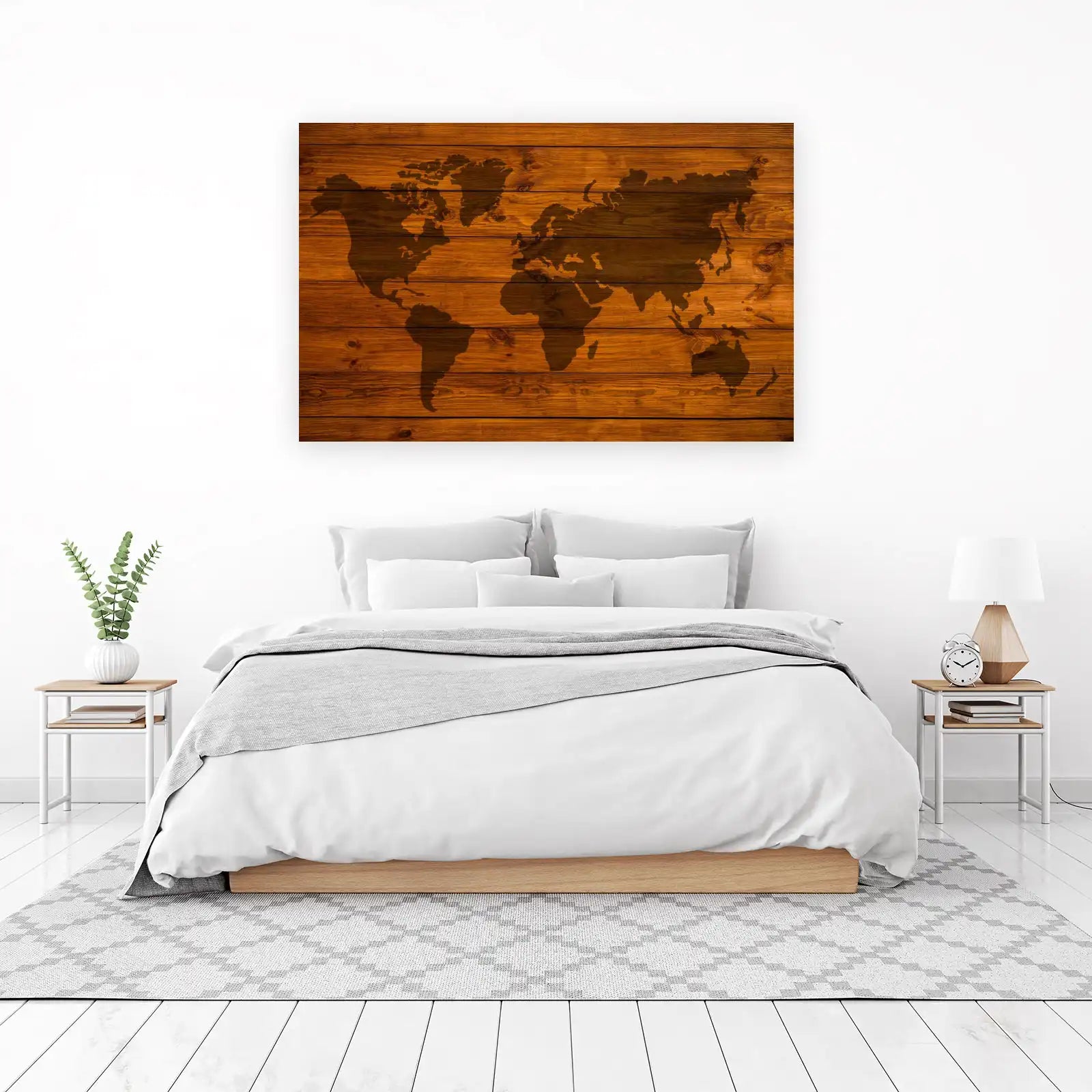 Rustic Wood World Map Wall Art - Travel Decor