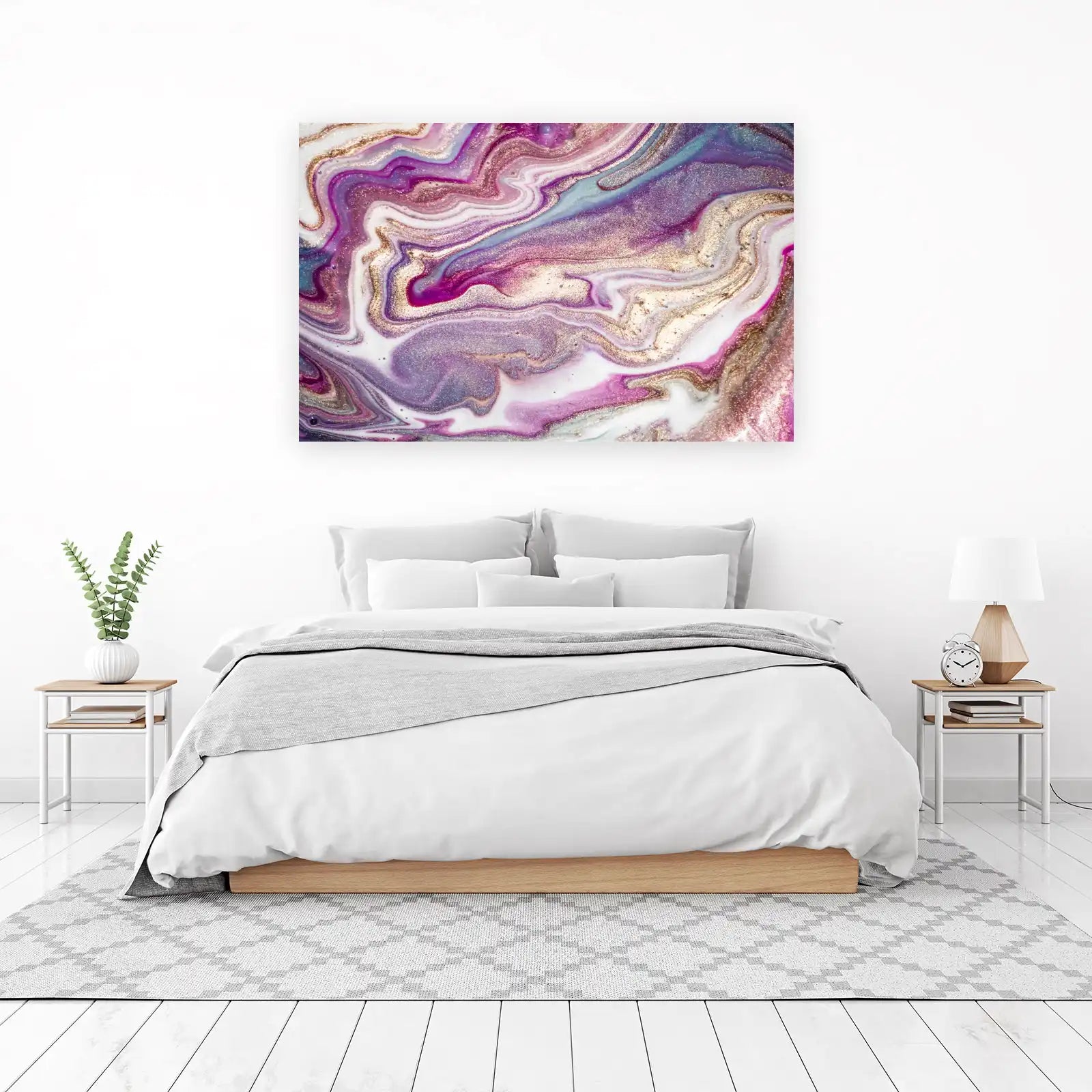 Luxury Agate Swirls Amethyst Gold Wall Art
